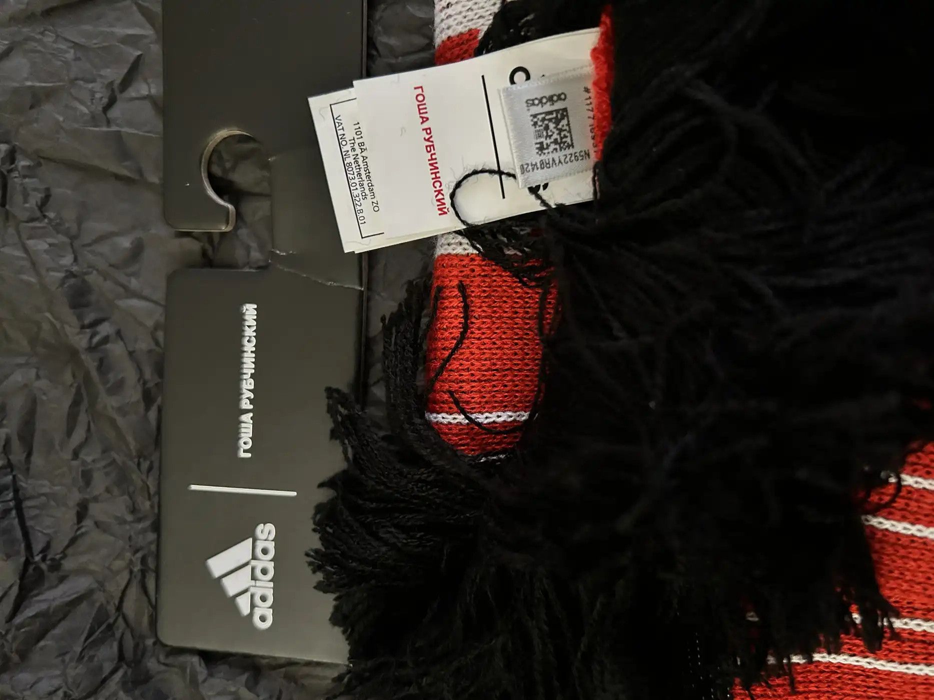 Adidas × Gosha Rubchinskiy Gosha Rubchinskiy Soccer Red logo scarf S/S 18 Size ONE SIZE - 3 Thumbnail
