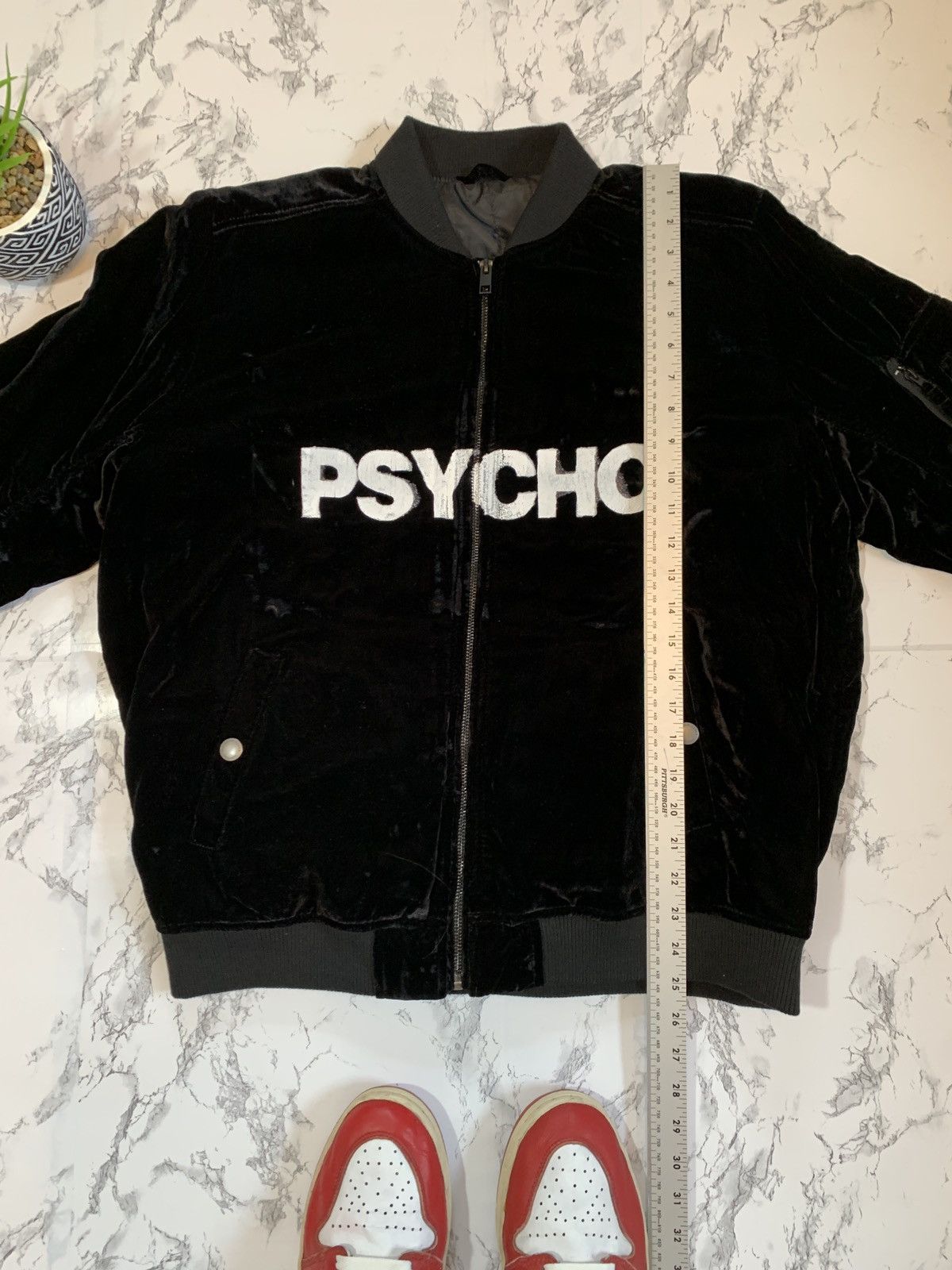 Japanese Brand Psycho Velvet Bomber Jacket Black Size US M / EU 48-50 / 2 - 5 Thumbnail