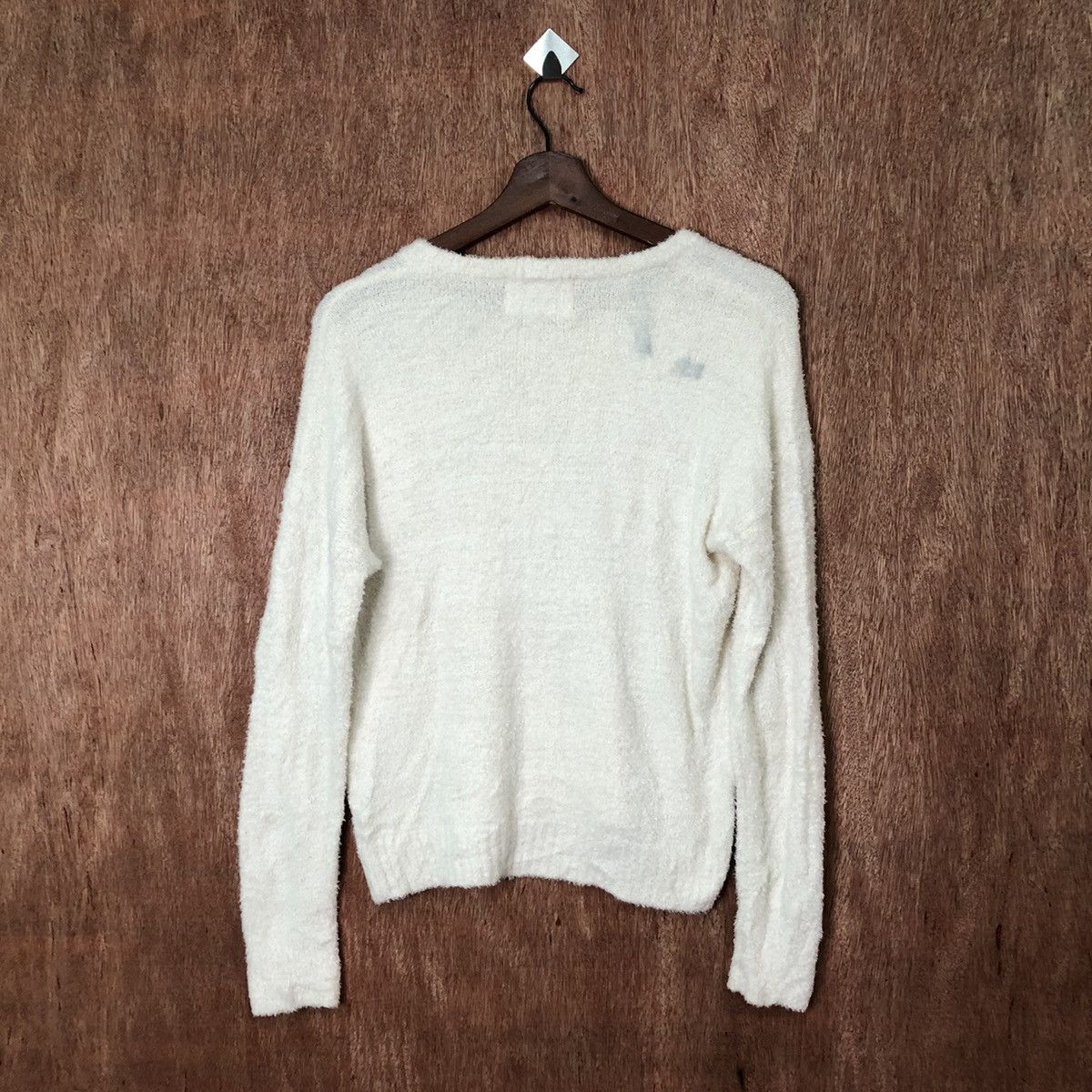 Homespun Knitwear Archives White Shag Shaggy Fur Mohair Knitwear #6406 Size US M / EU 48-50 / 2 - 7 Thumbnail