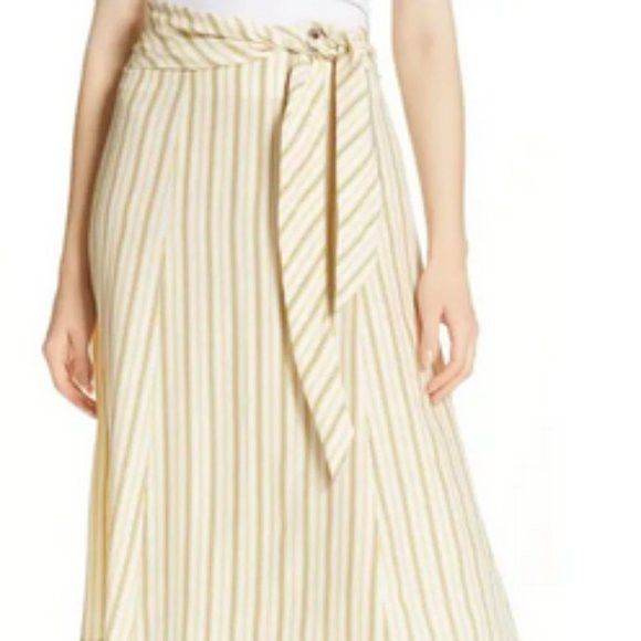 Felix Stripe Silk Skirt