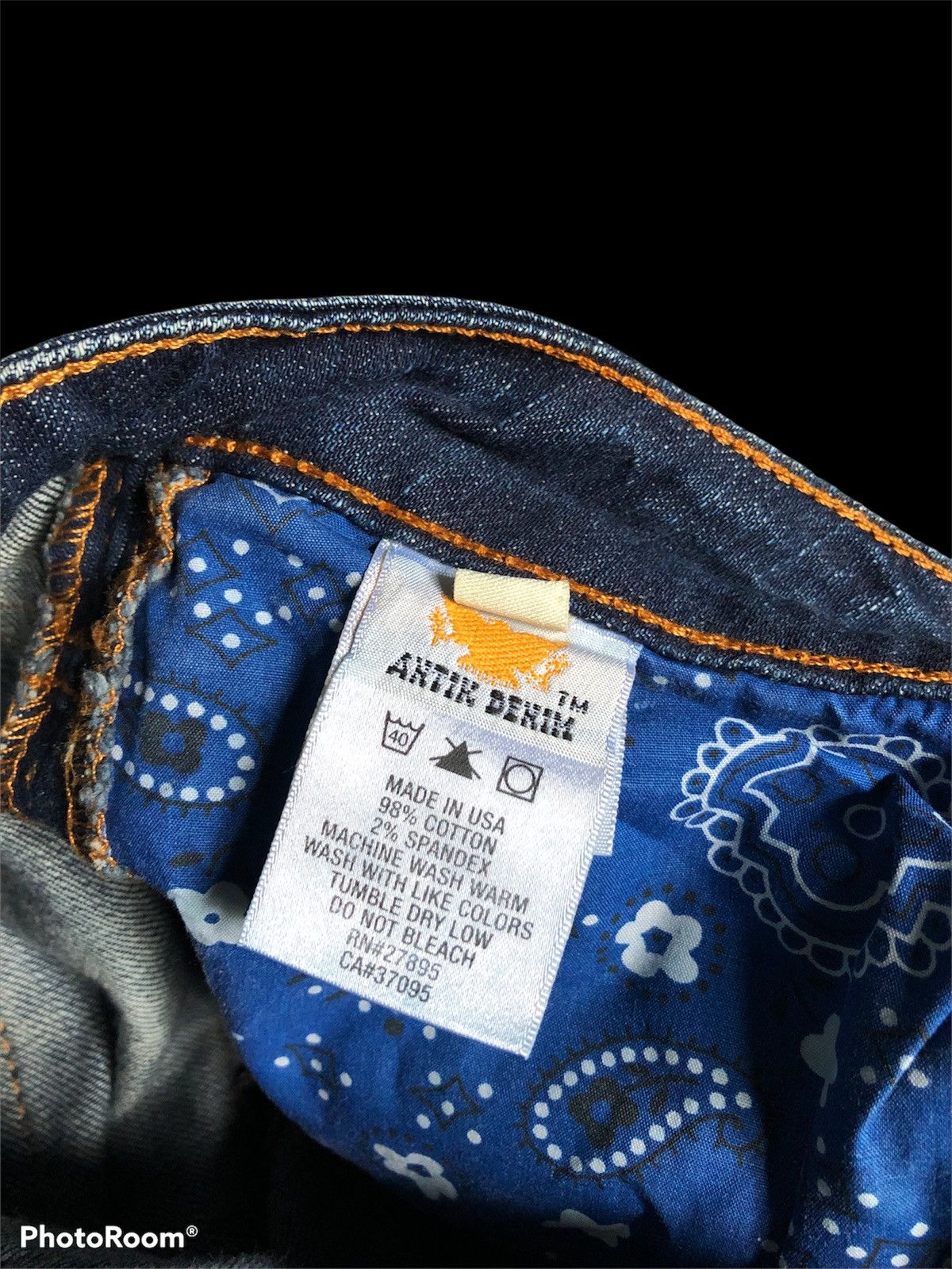Antik Denim FLARED⚡️DRAGON TIGER EMBROIDERY STRECTHABLE ANTIK DENIM USA Size 33" - 5 Thumbnail