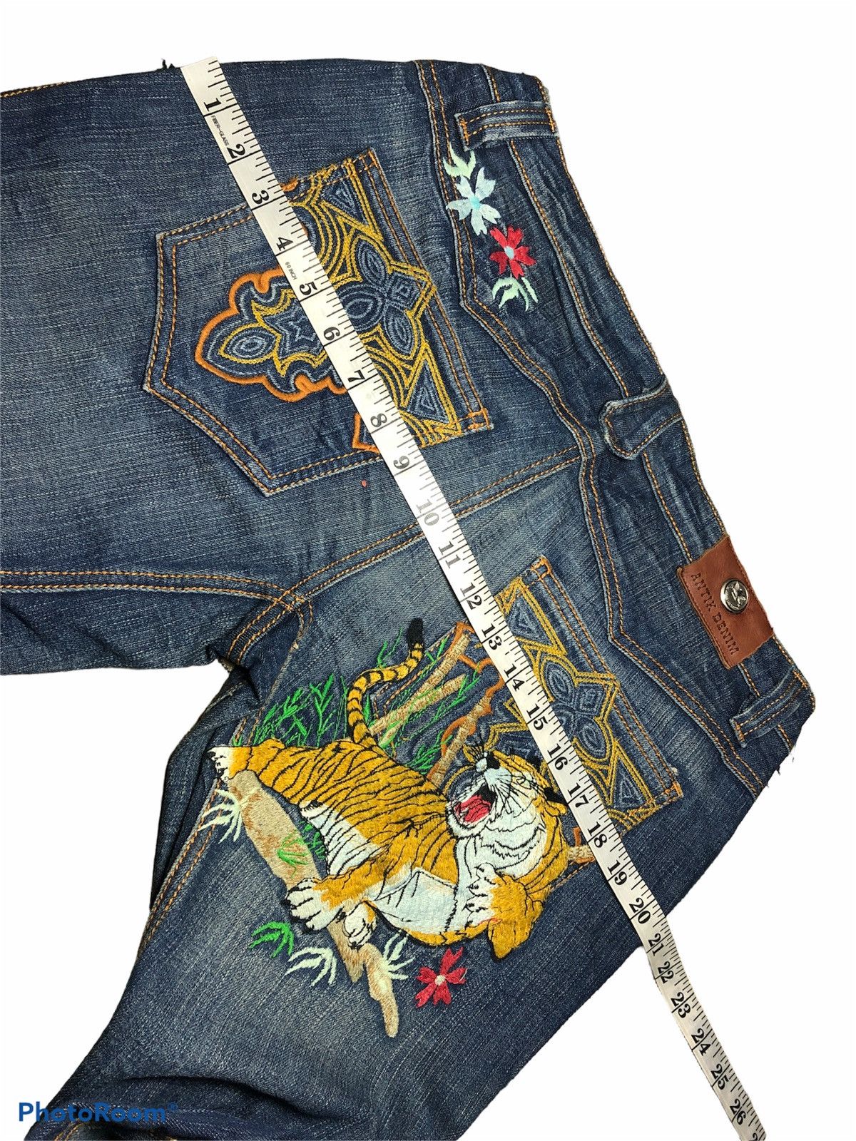 Antik Denim FLARED⚡️DRAGON TIGER EMBROIDERY STRECTHABLE ANTIK DENIM USA Size 33" - 6 Thumbnail