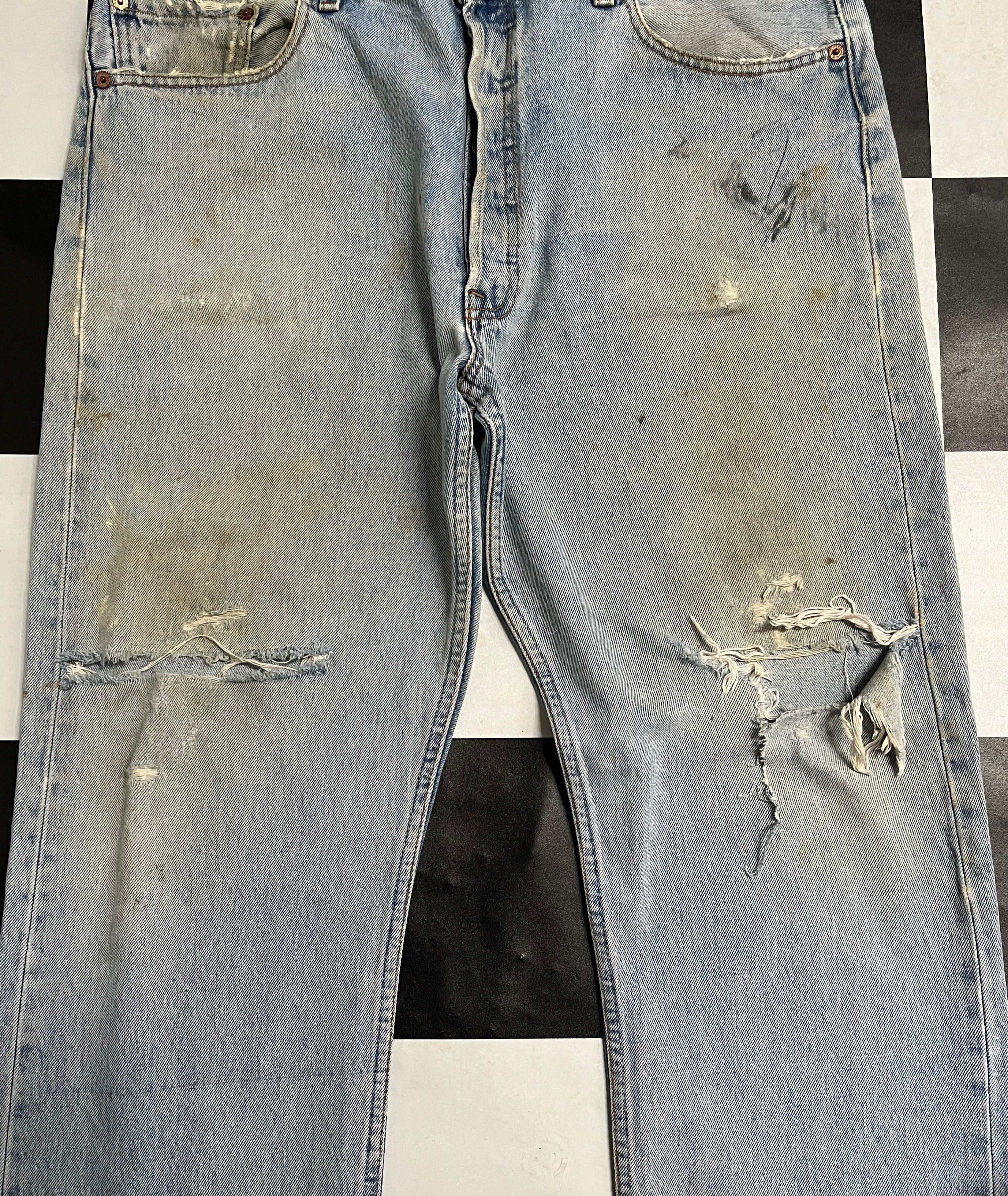 Levi's Vintage 90's Levis 501 Distressed Jeans L111 Size US 38 / EU 54 - 3 Thumbnail