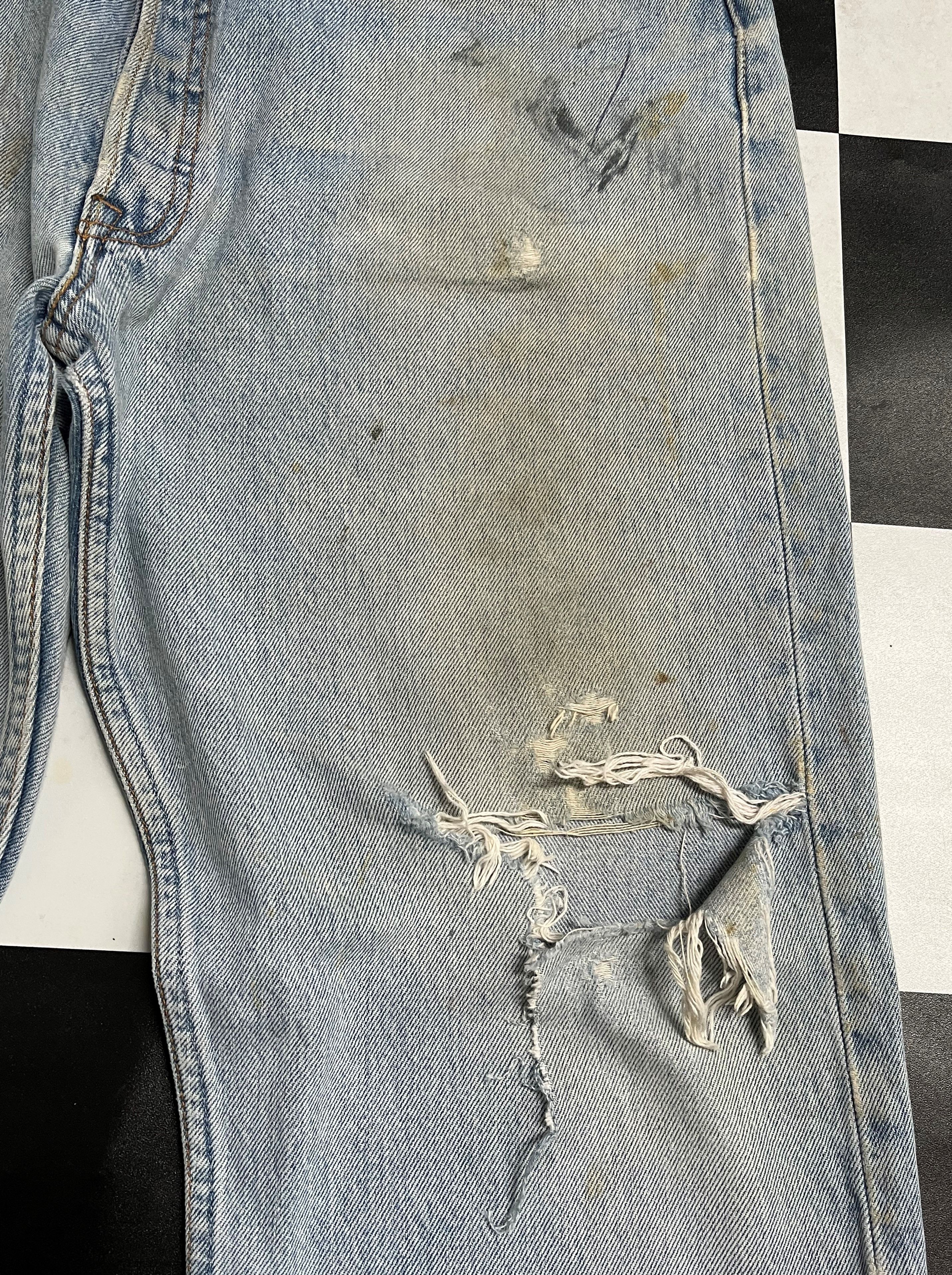Levi's Vintage 90's Levis 501 Distressed Jeans L111 Size US 38 / EU 54 - 4 Thumbnail