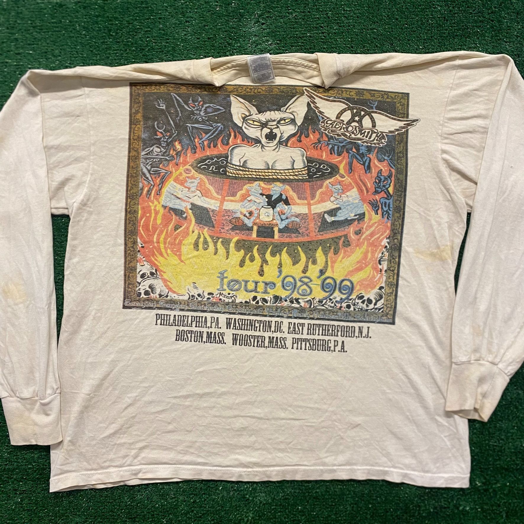 Aerosmith Aerosmith Nine Lives Vintage 90s Band T-Shirt Size US XL / EU 56 / 4 - 4 Thumbnail