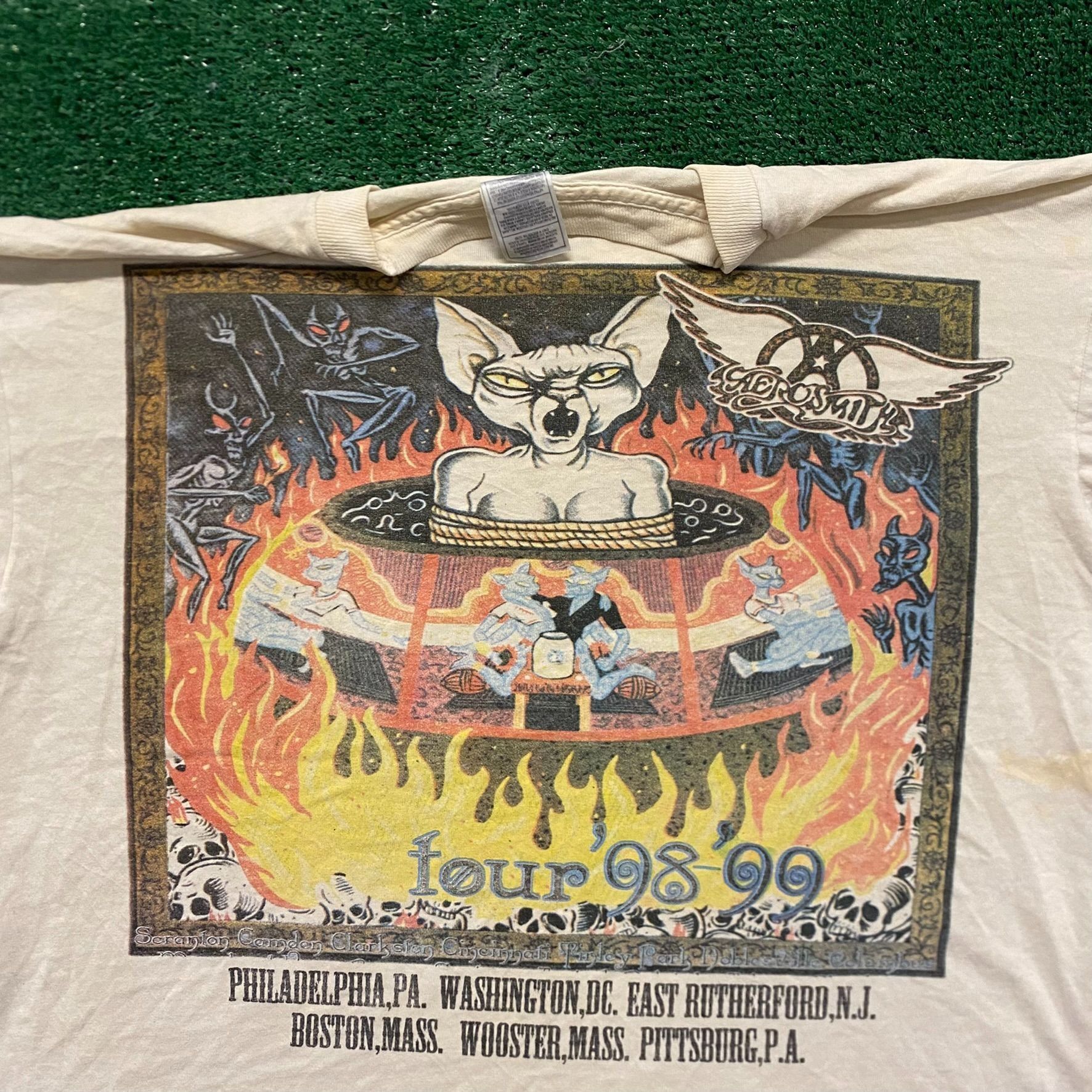Aerosmith Aerosmith Nine Lives Vintage 90s Band T-Shirt Size US XL / EU 56 / 4 - 5 Thumbnail