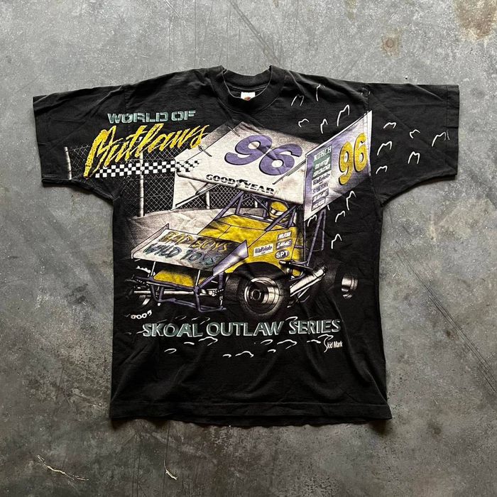 Vintage Vintage NASCAR Outlaws Dirt Track Racing Racecar Tee | Grailed