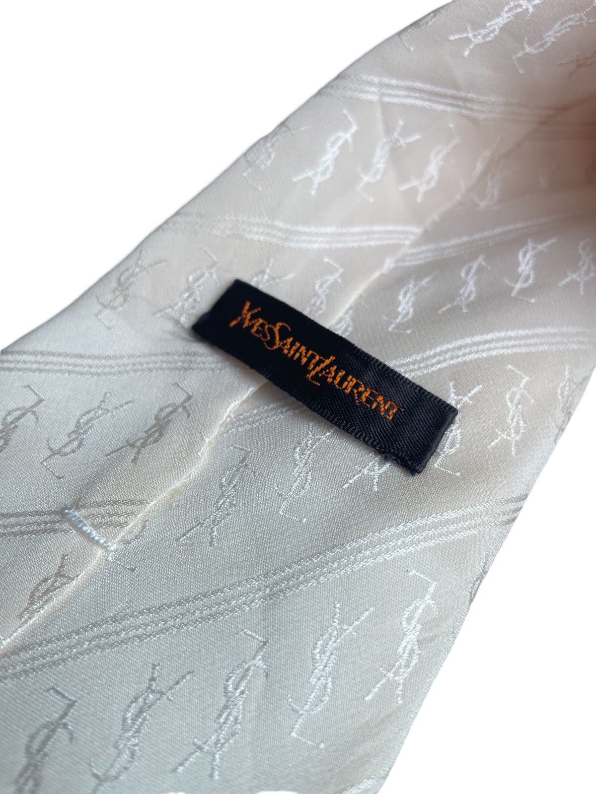 Designer Yves Saint Laurent Monogram Neck Tie Size ONE SIZE - 2 Thumbnail