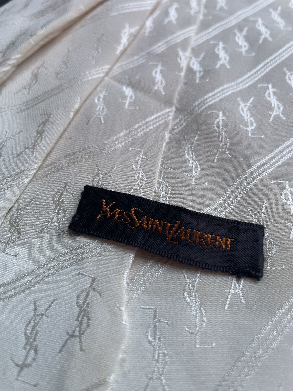 Designer Yves Saint Laurent Monogram Neck Tie Size ONE SIZE - 6 Thumbnail