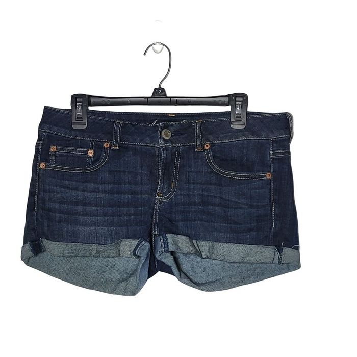 American Eagle Outfitters American Eagle Cuffed Blue Jean Denim Shorts ...