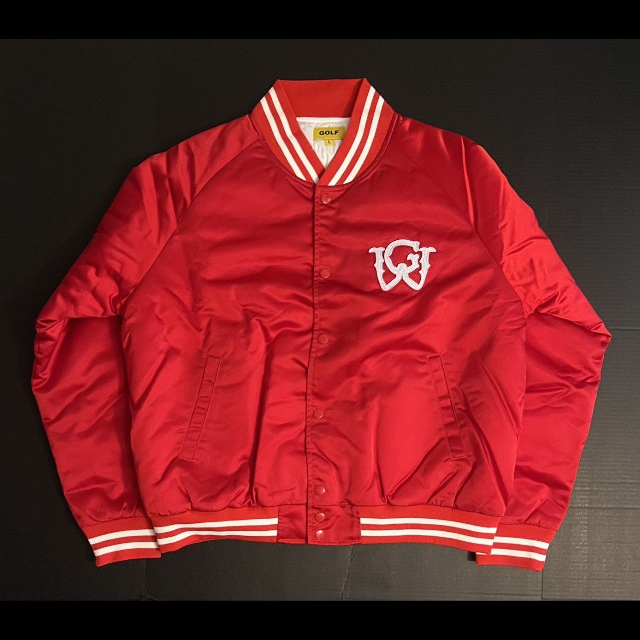 Odd Future Golf Wang GW University Satin Varsity Baseball Jacket Red LG ...