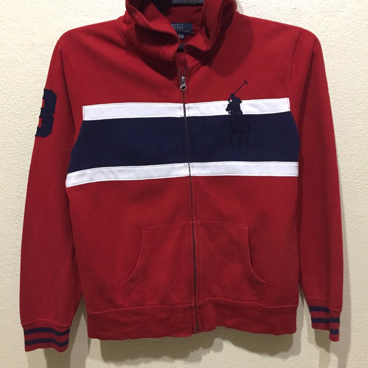 Polo Ralph Lauren Polo Ralph Lauren stripe Sweatshirt Zip Up Hoodie 160 / S Size US S / EU 44-46 / 1 - 4 Thumbnail