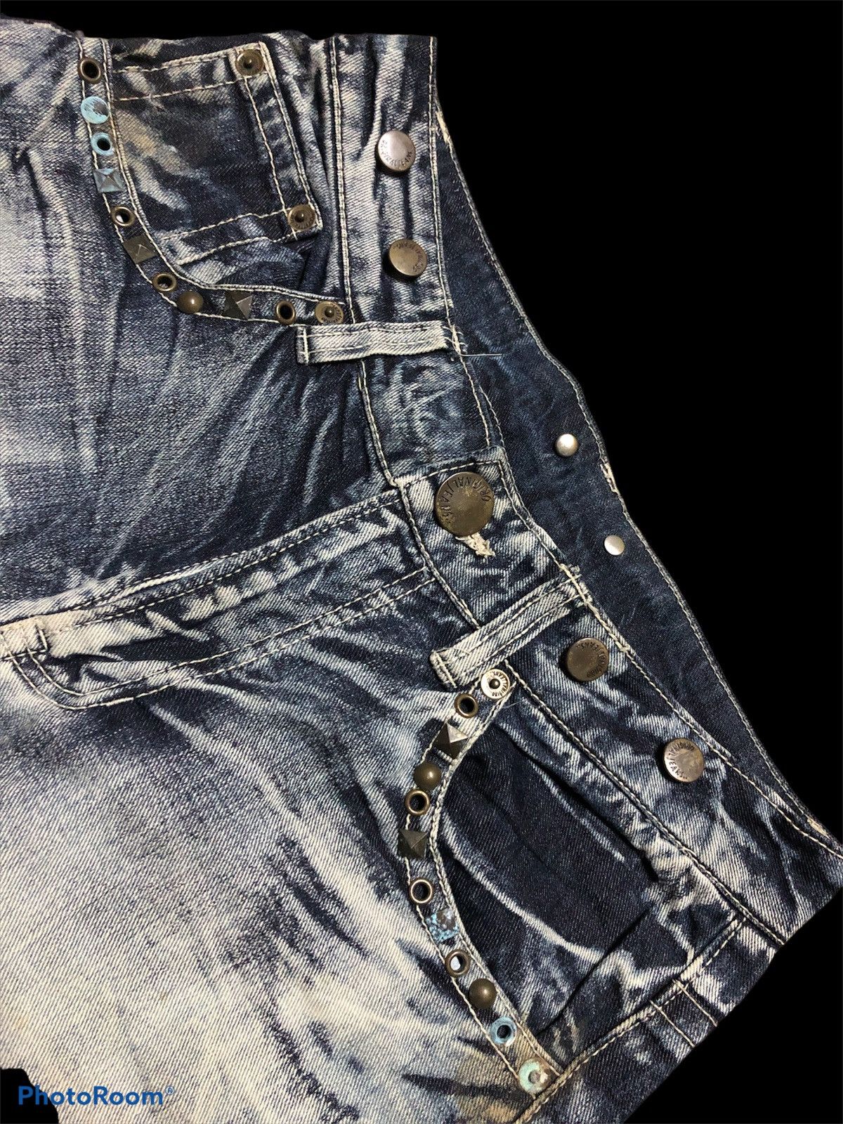 Bleach RIPPED⚡️⚡️STUDDED ELECTRIC WASH DISTRESSED BY ORIGINAL JEANS Size US 31 - 6 Thumbnail