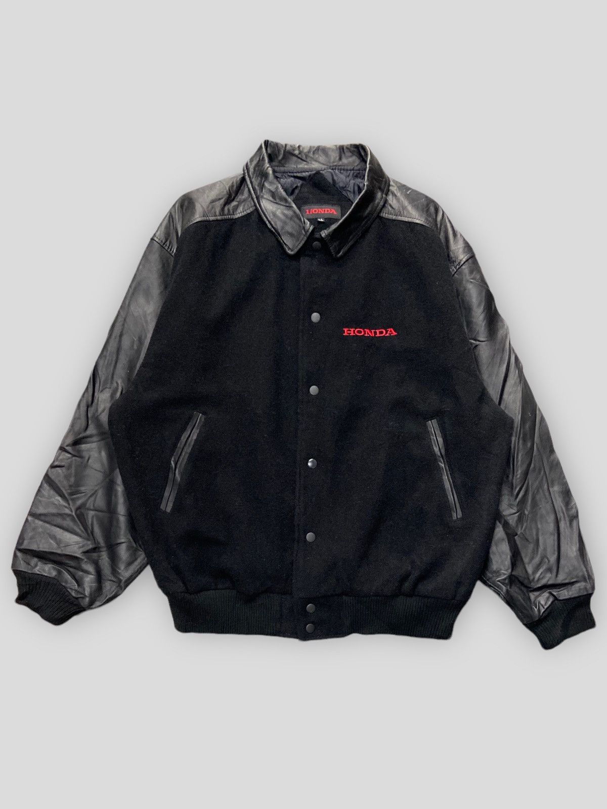 Vintage Vintage 90s Honda Racing Team Wool Leather Varsity Jacket | Grailed