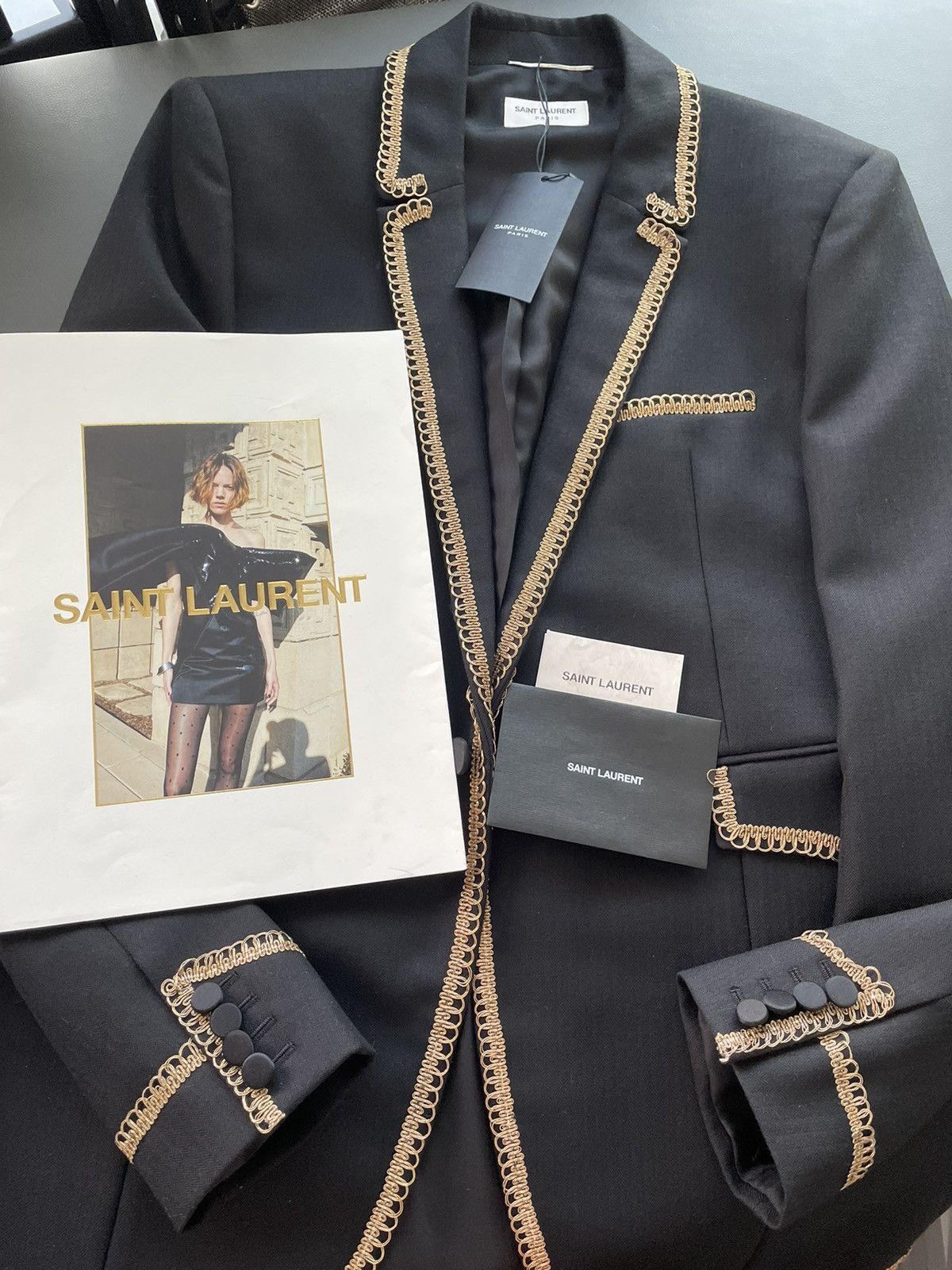 Hedi Slimane × Saint Laurent Paris × Yves Saint Laurent Limited Edition $4,400 Royal Celebrity Saint Laurent Blazer Size 50S - 3 Thumbnail