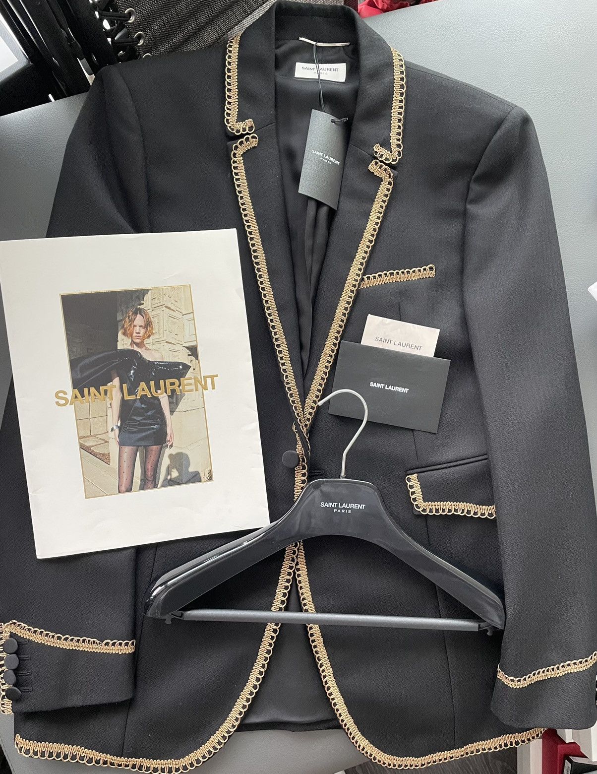 Hedi Slimane × Saint Laurent Paris × Yves Saint Laurent Limited Edition $4,400 Royal Celebrity Saint Laurent Blazer Size 50S - 2 Thumbnail