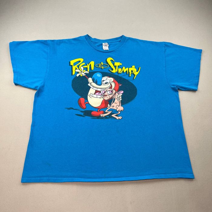 Delta Ren & Stimpy T-Shirt XXL Blue Nickelodeon Cartoon TV Viacom | Grailed