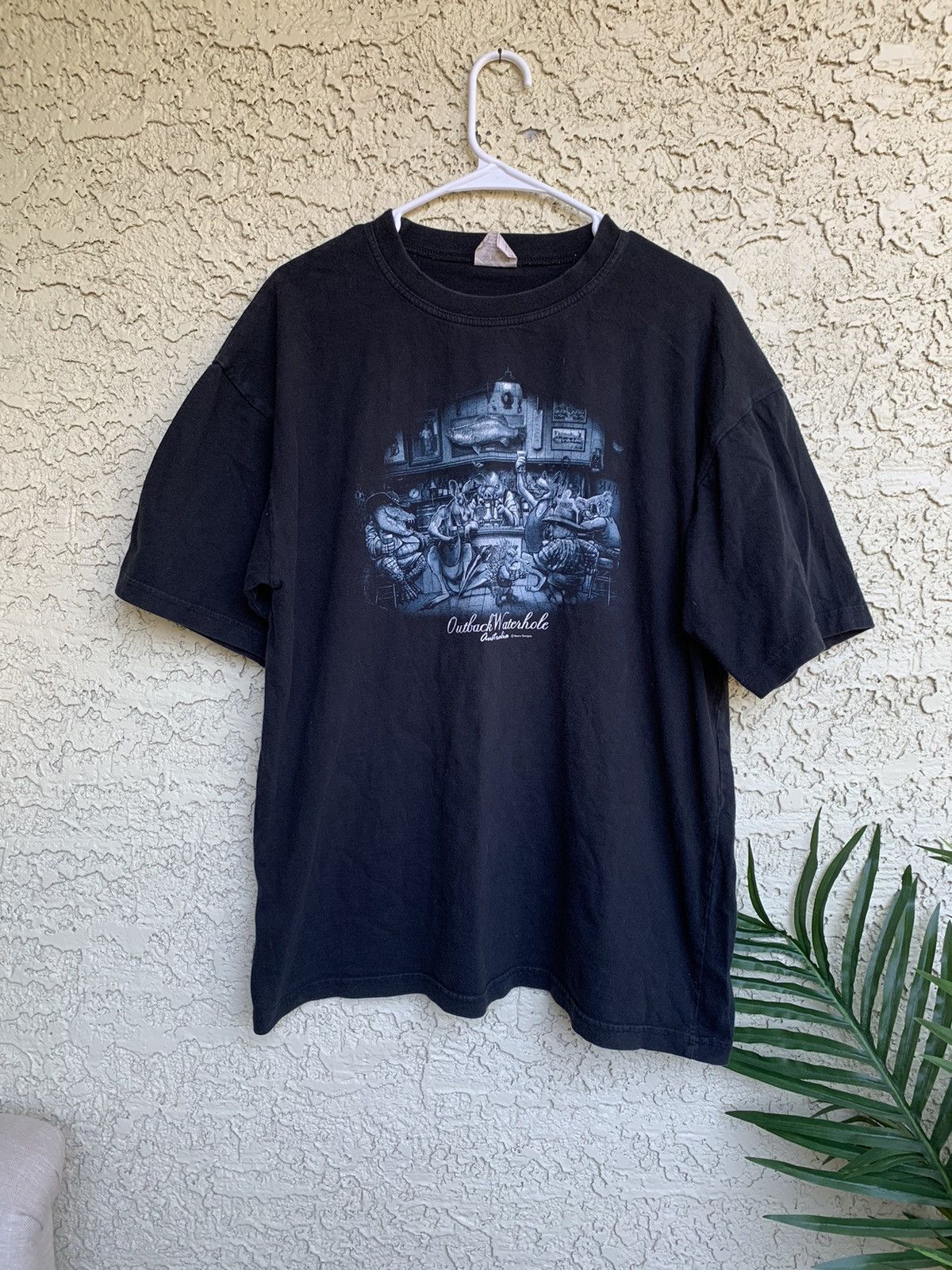 T-shirt Vintage Outback Steakhouse Années 90 - Homme - Taille XL - Vert
