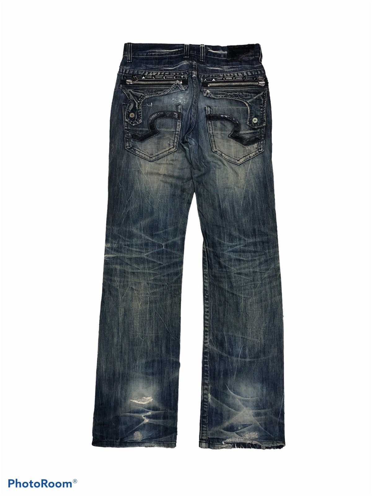 Hypebeast STUDDED ZIPPER DISTRESSED DENIM BY PASTA DENIM Size US 31 - 2 Thumbnail