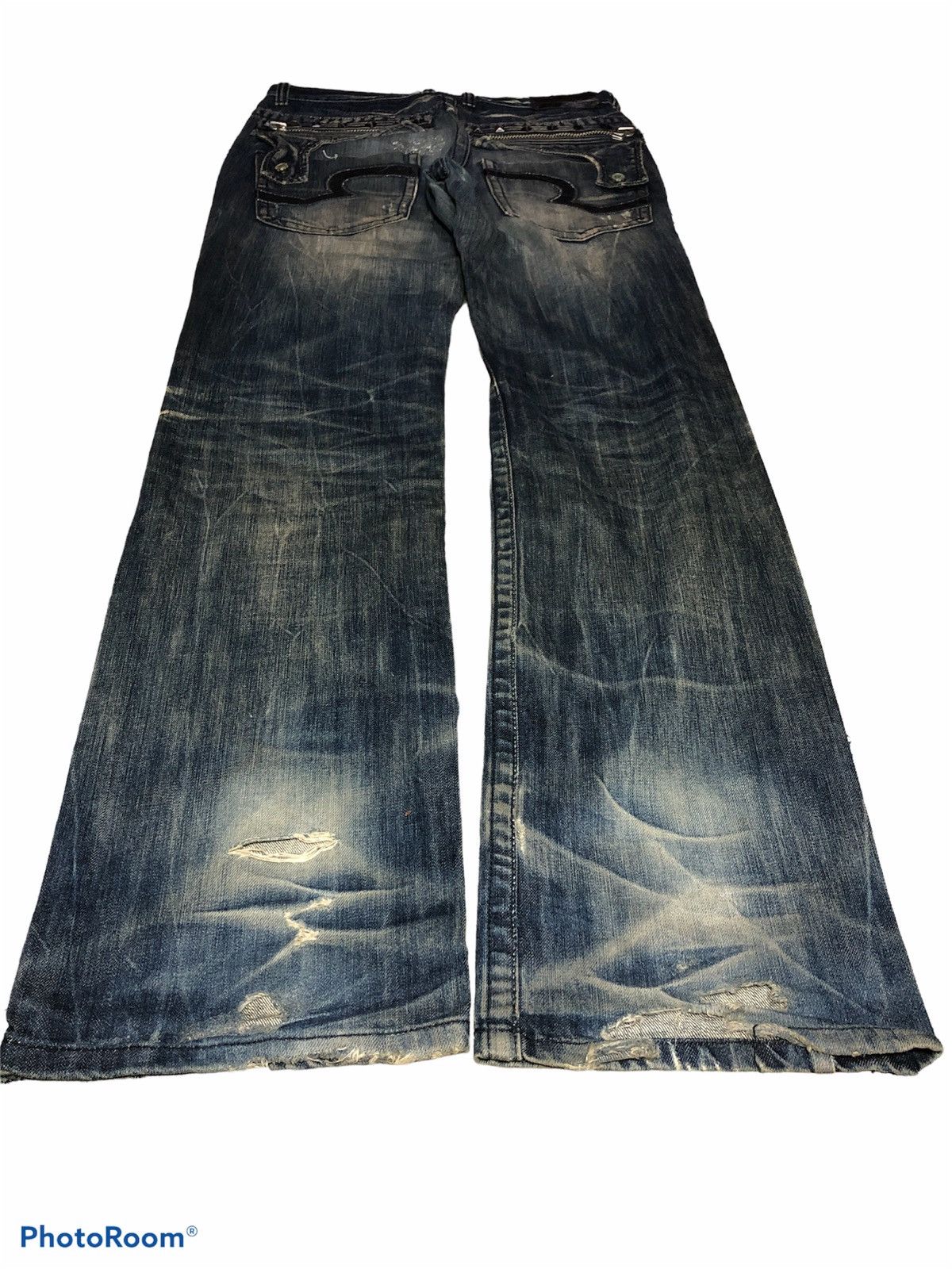 Hypebeast STUDDED ZIPPER DISTRESSED DENIM BY PASTA DENIM Size US 31 - 3 Thumbnail
