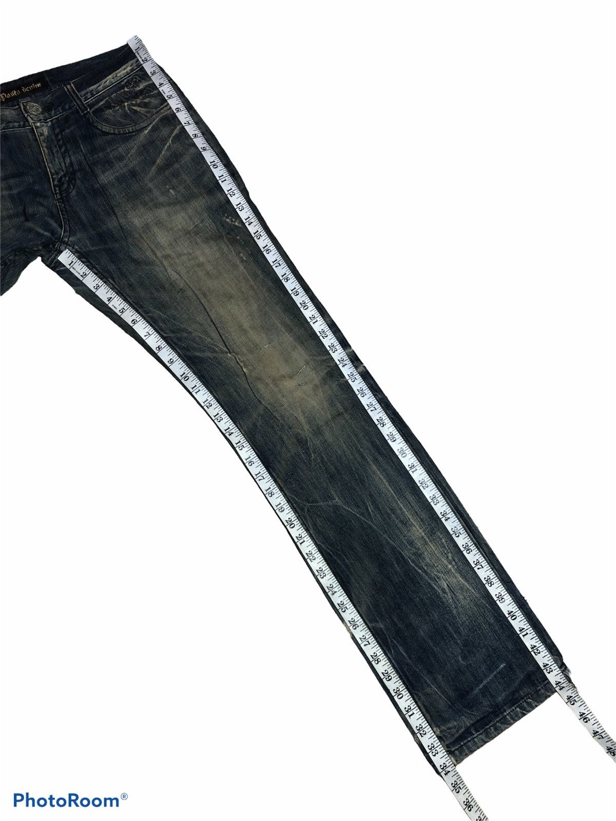 Hypebeast STUDDED ZIPPER DISTRESSED DENIM BY PASTA DENIM Size US 31 - 13 Thumbnail