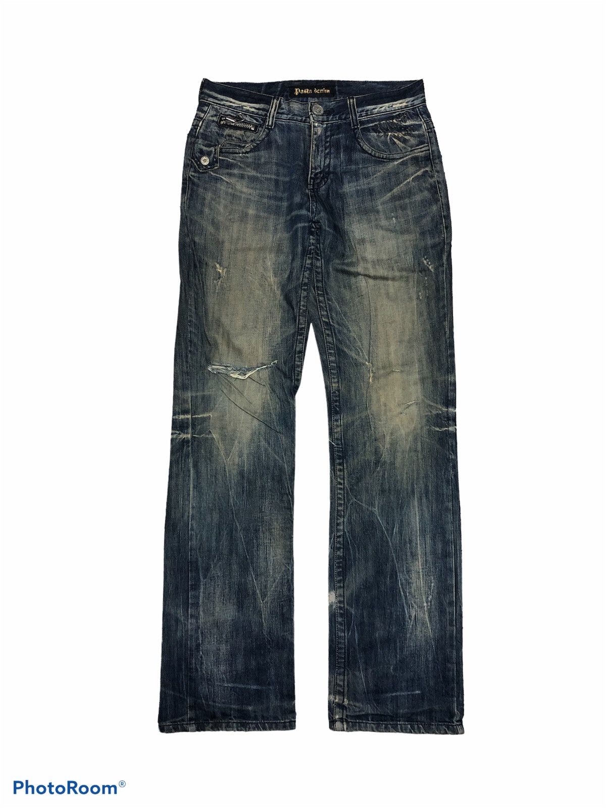 Hypebeast STUDDED ZIPPER DISTRESSED DENIM BY PASTA DENIM Size US 31 - 1 Thumbnail
