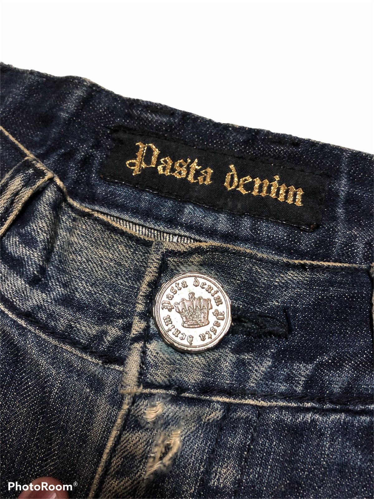 Hypebeast STUDDED ZIPPER DISTRESSED DENIM BY PASTA DENIM Size US 31 - 8 Thumbnail
