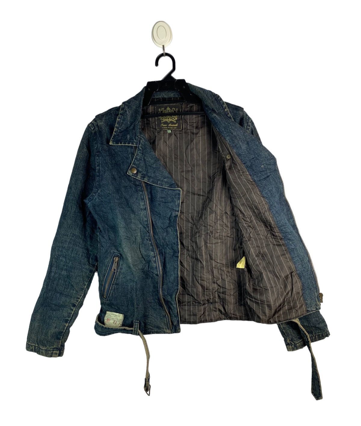 Japanese Brand Peace & Animal double collar rockers denim jacket Size US L / EU 52-54 / 3 - 4 Thumbnail