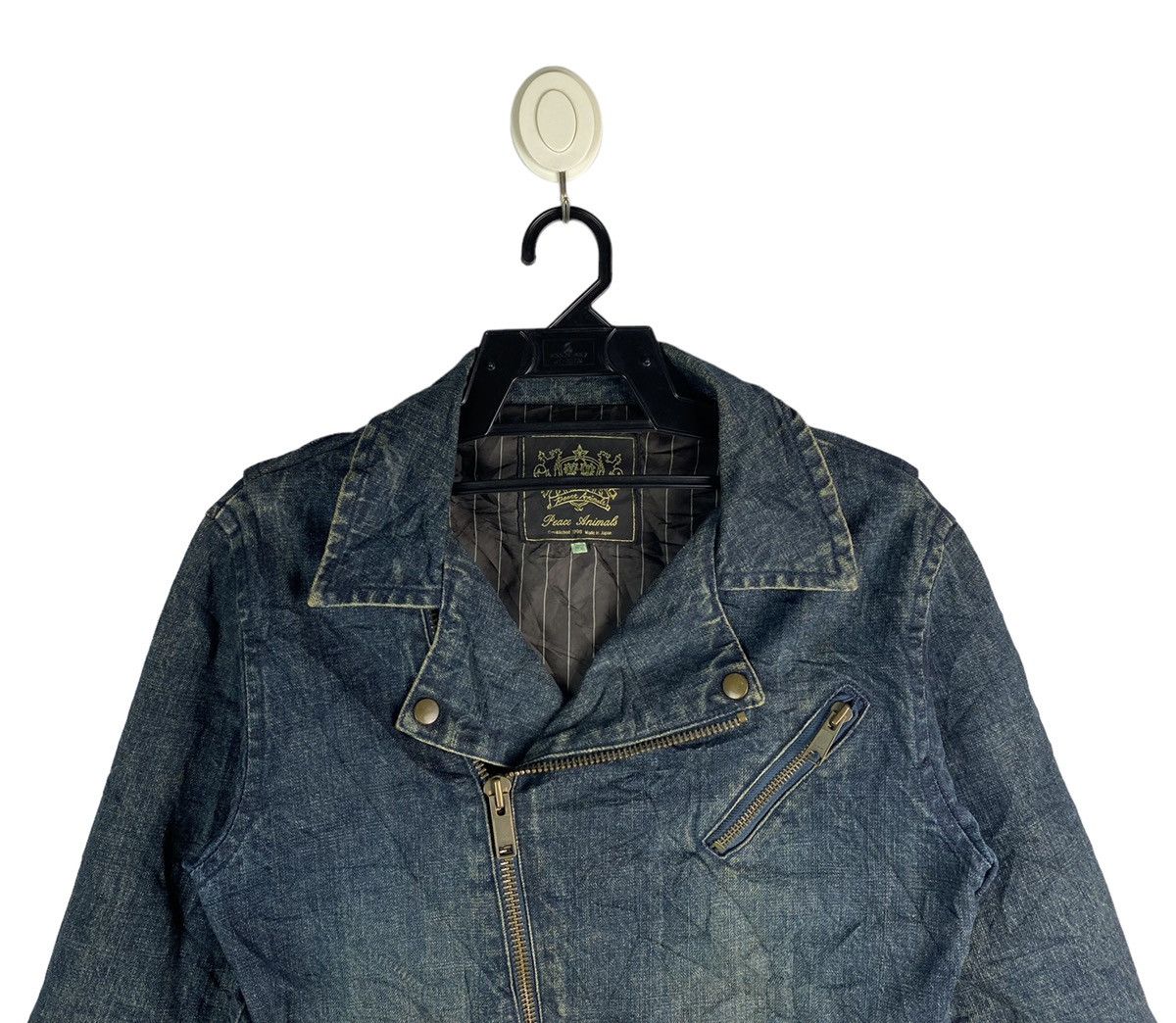 Japanese Brand Peace & Animal double collar rockers denim jacket Size US L / EU 52-54 / 3 - 2 Thumbnail