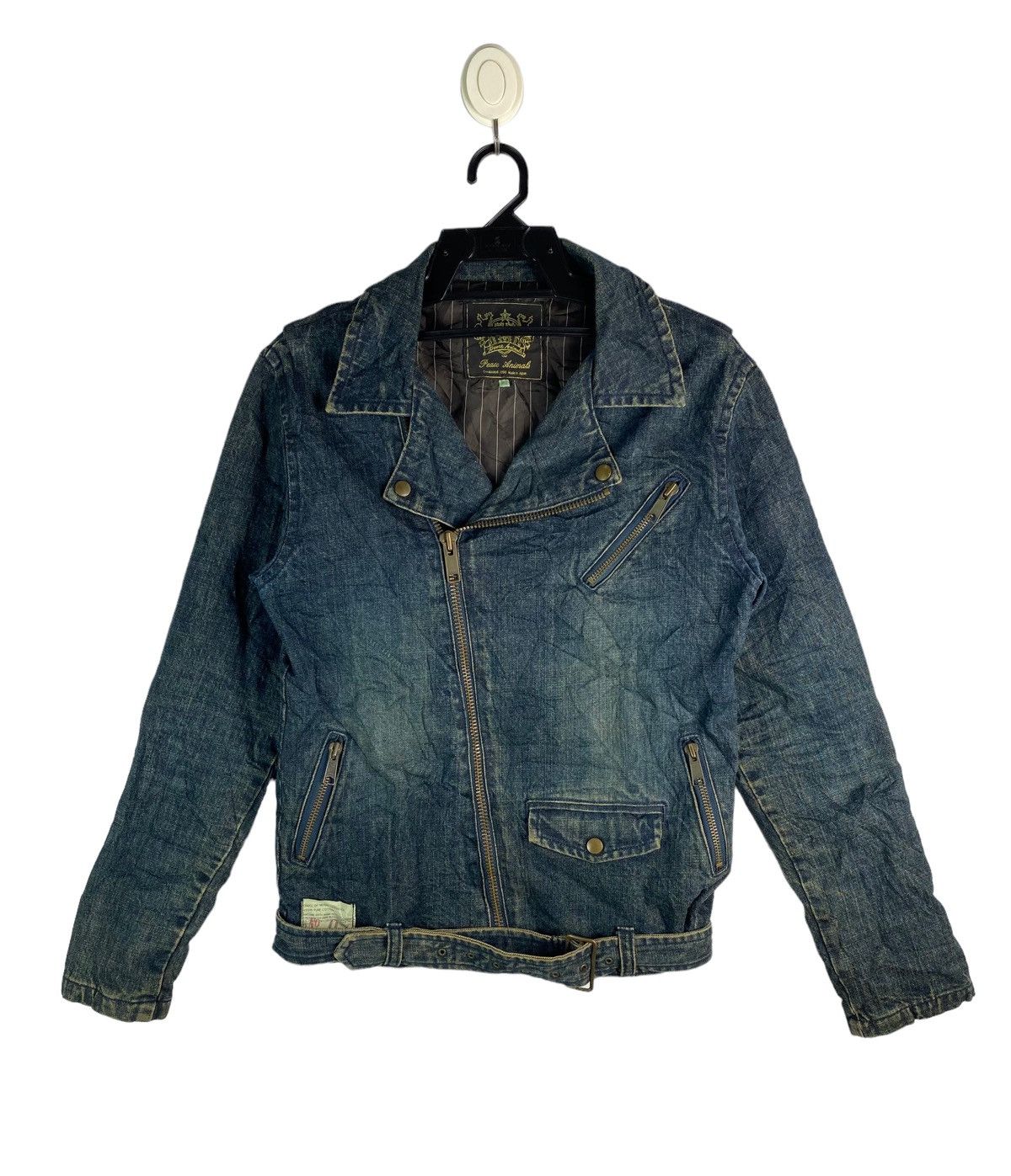 Japanese Brand Peace & Animal double collar rockers denim jacket Size US L / EU 52-54 / 3 - 1 Thumbnail