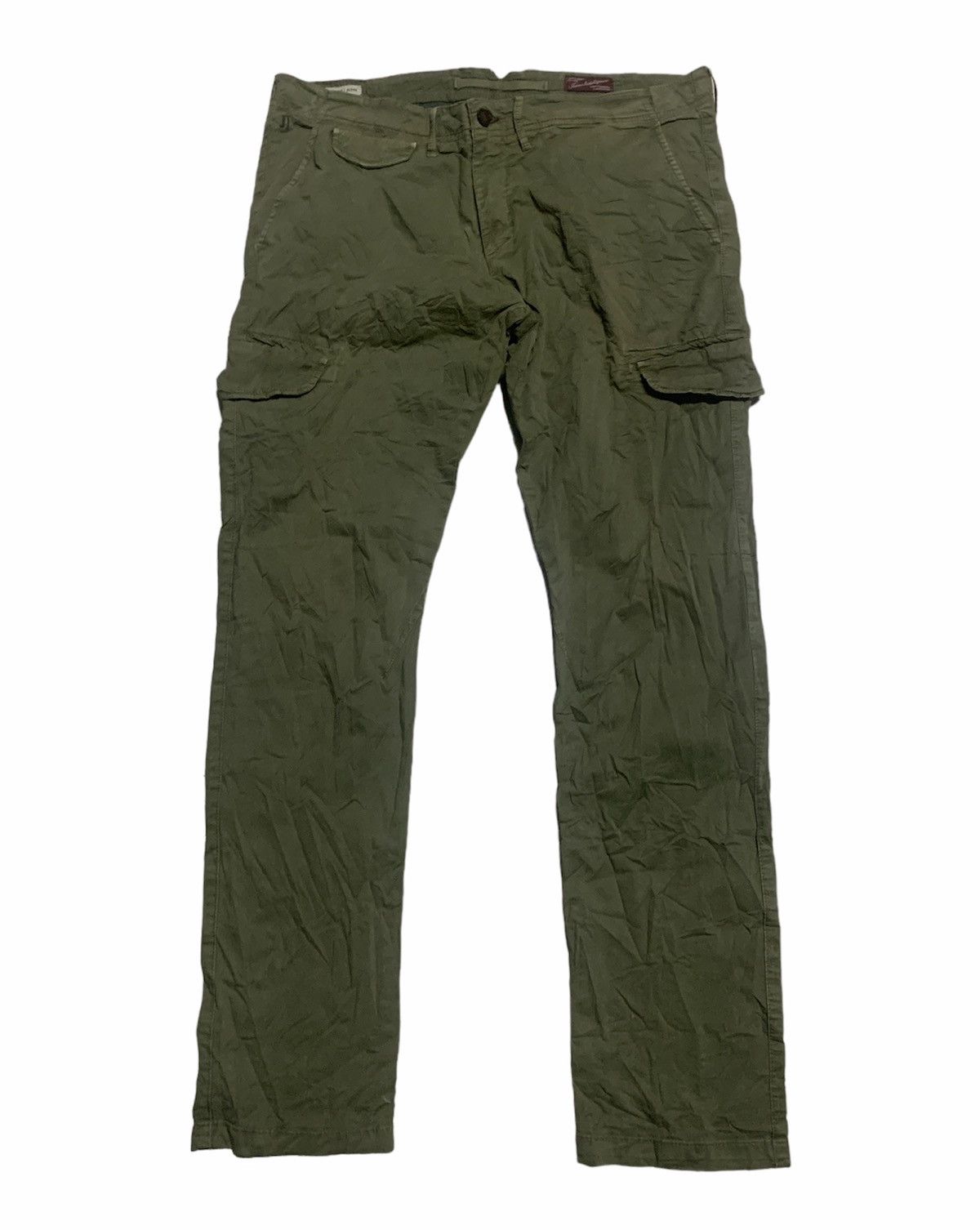 Jack & Jones Jack & Jones slim fit olive green cargo pants Size US 37 - 1 Thumbnail
