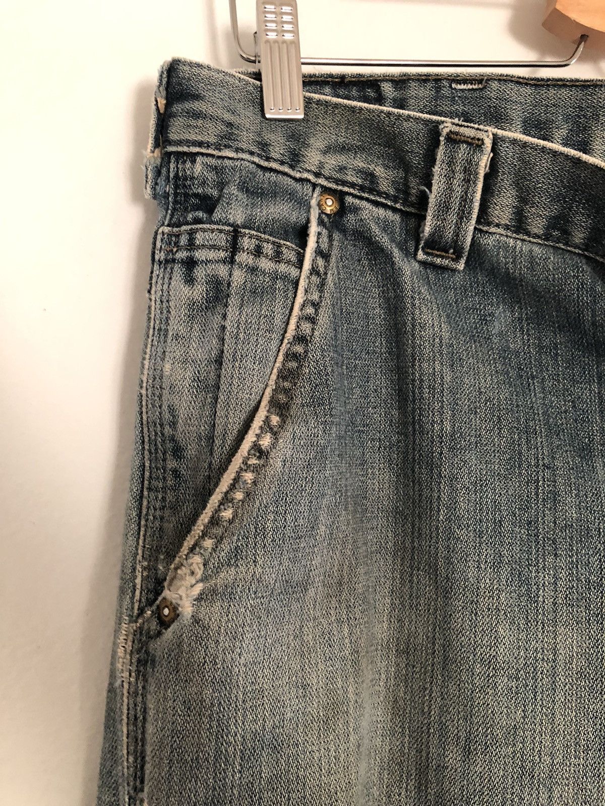 Lee 34x28 Vintage Lees Denim Ripped Distressed Jeans Lightwash Size US 34 / EU 50 - 9 Thumbnail