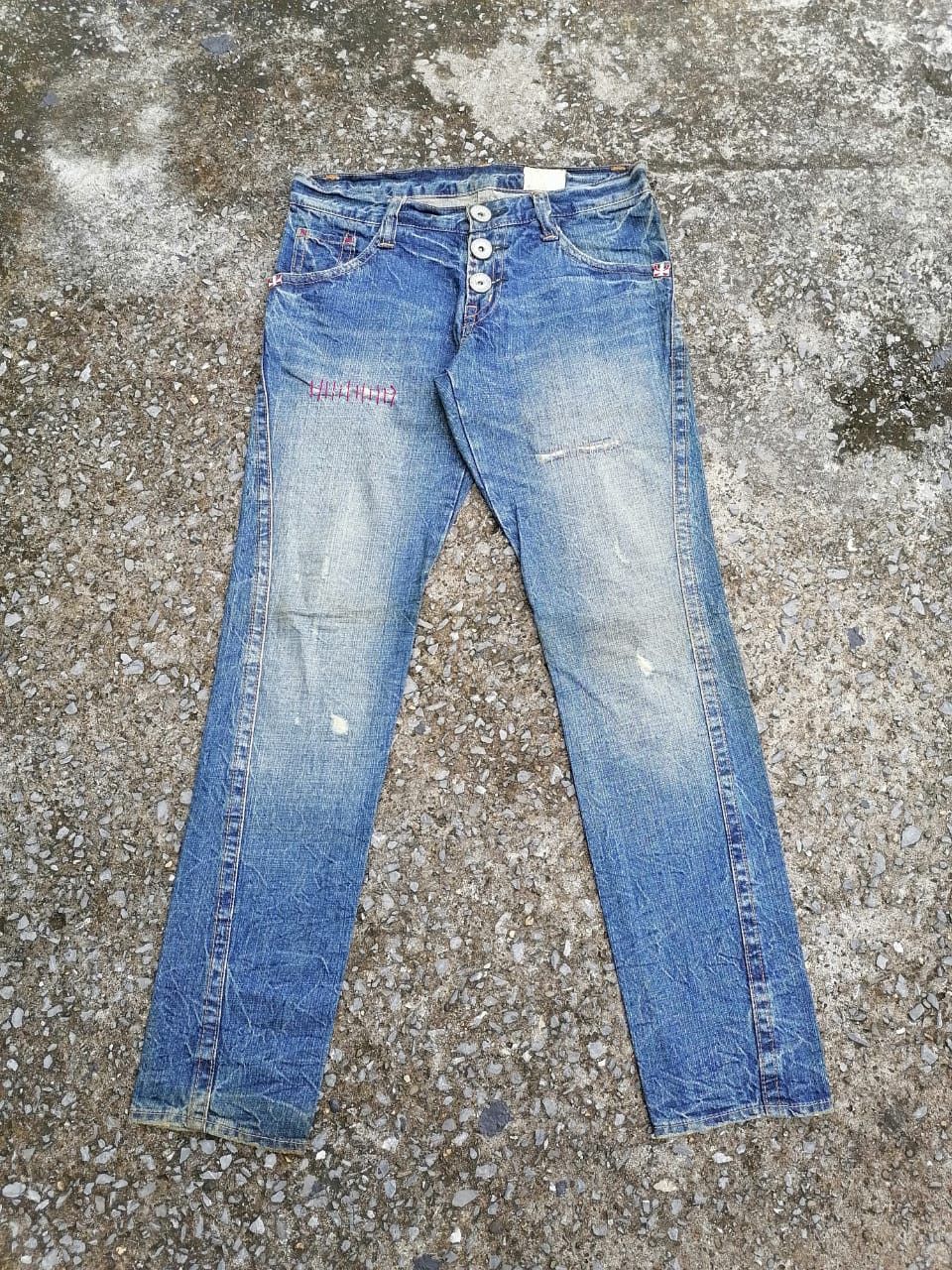 Designer Antgauge Embroidered Distressed Denim Jeans Size US 31 - 3 Thumbnail