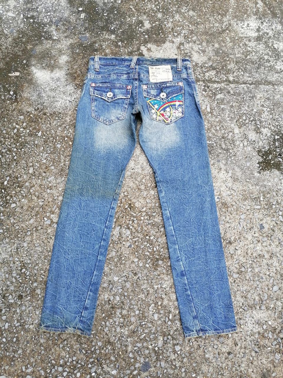 Designer Antgauge Embroidered Distressed Denim Jeans Size US 31 - 2 Thumbnail