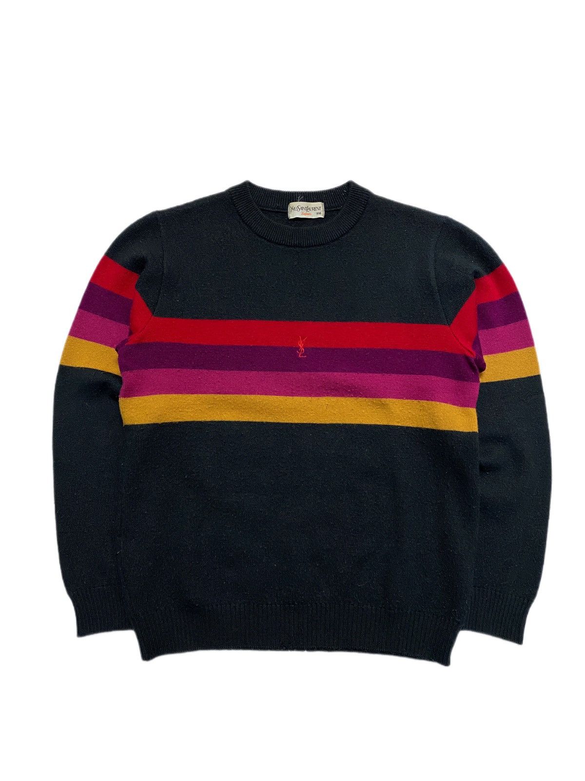 Vintage Yves Saint Laurent VINTAGE 90s YSL SWEATSHIRT KNITWEAR MULTICOLOR RAINBOW Grailed