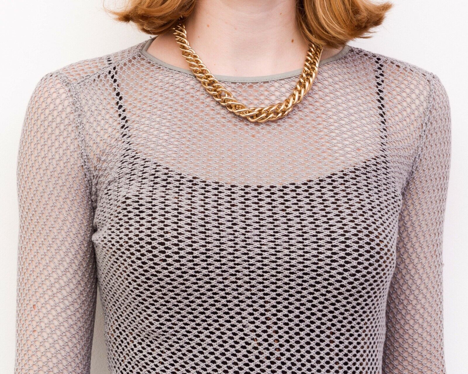 Other × Vintage ONLY Stretchy Crochet Midi Dress Knitted Fishnet See Trough Size S / US 4 / IT 40 - 4 Thumbnail