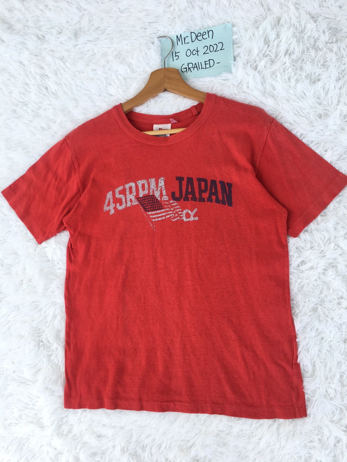 45rpm Rare Vintage 45rpm Japanese Brand Spellout Tshirt Size US M / EU 48-50 / 2 - 4 Thumbnail