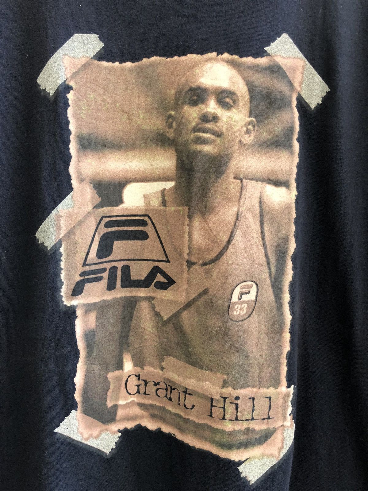 Fila × NBA × Vintage RARE Vintage 90s FILA Grant Hill NBA Player TShirt Size US L / EU 52-54 / 3 - 2 Thumbnail