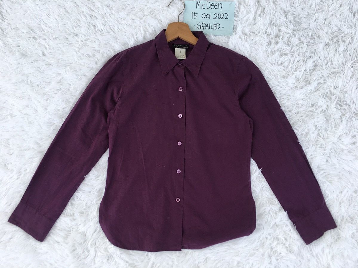 image of Agnes B. Collar Longsleeve Shirt in Purple, Women's (Size Small)