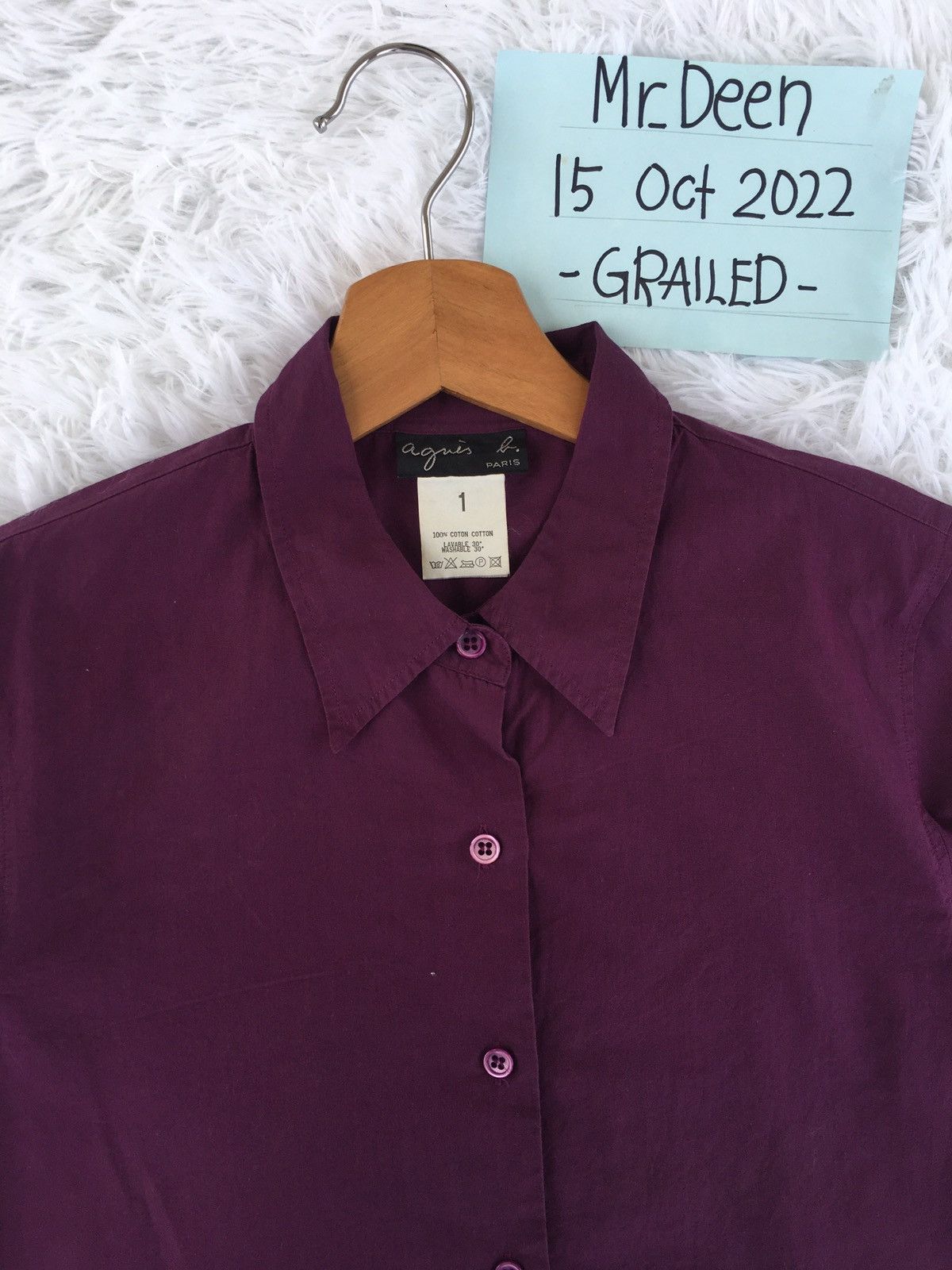 agnes b. Rare Agnes B. Collar Longsleeve Shirt Size S / US 4 / IT 40 - 2 Thumbnail