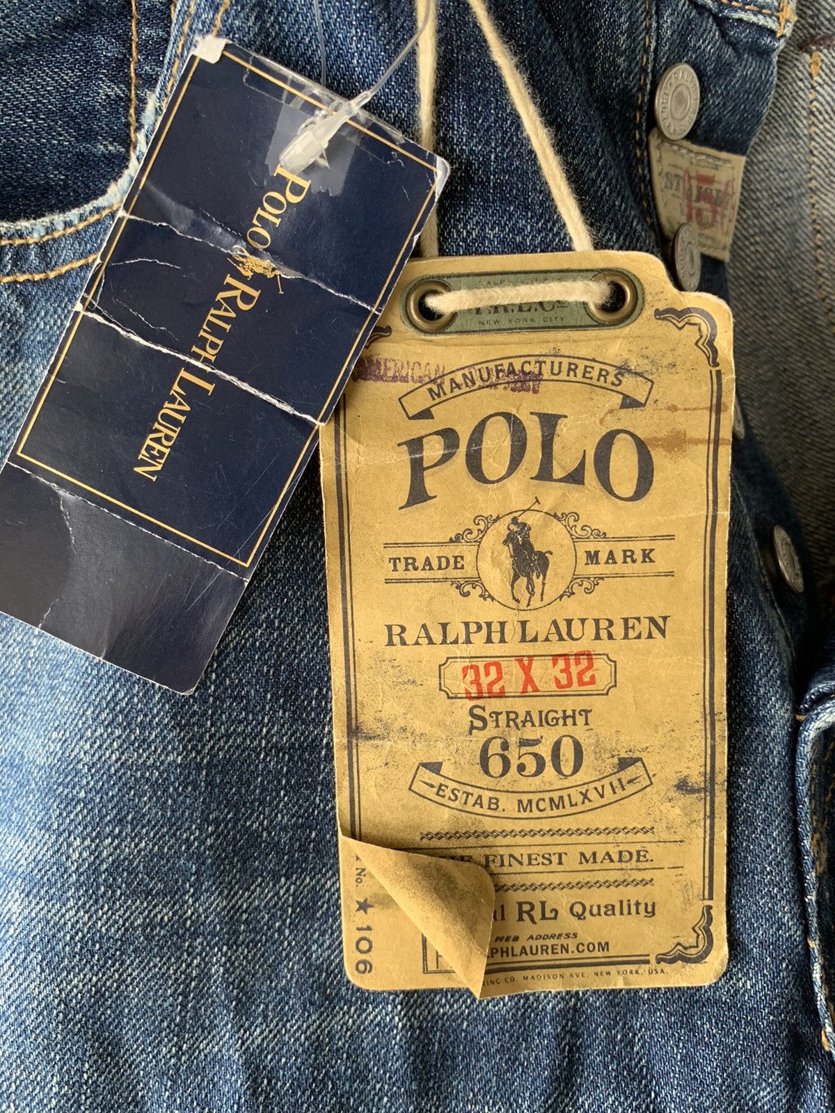 Polo Ralph Lauren × Vintage Vintage (N.O.S) Polo Ralph Lauren Straight 650 Made in USA Size US 32 / EU 48 - 21 Thumbnail
