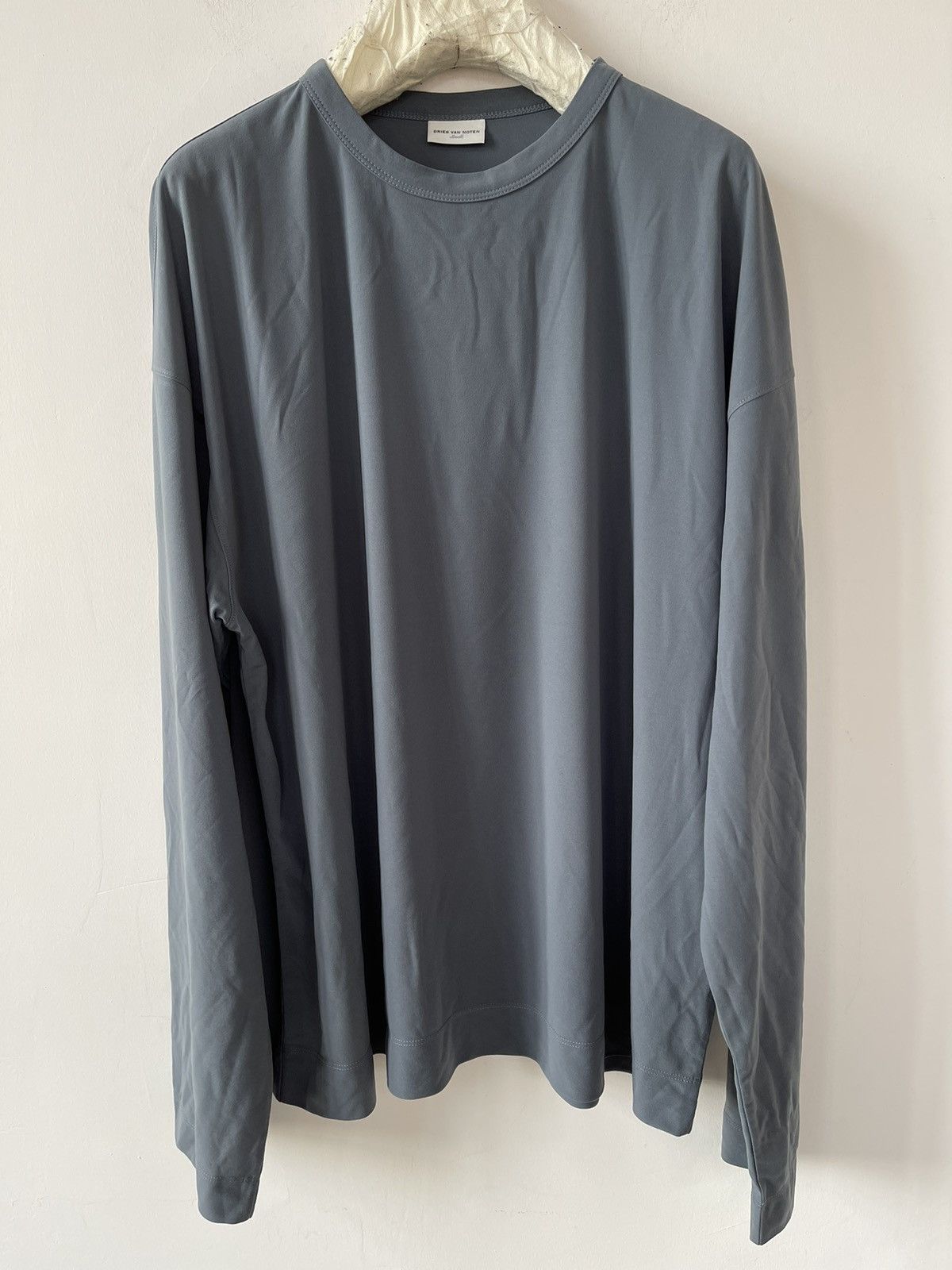 Dries Van Noten Dries Van Noten Grey Crepe Long Sleeve T-Shirt Oversized Size US S / EU 44-46 / 1 - 2 Thumbnail