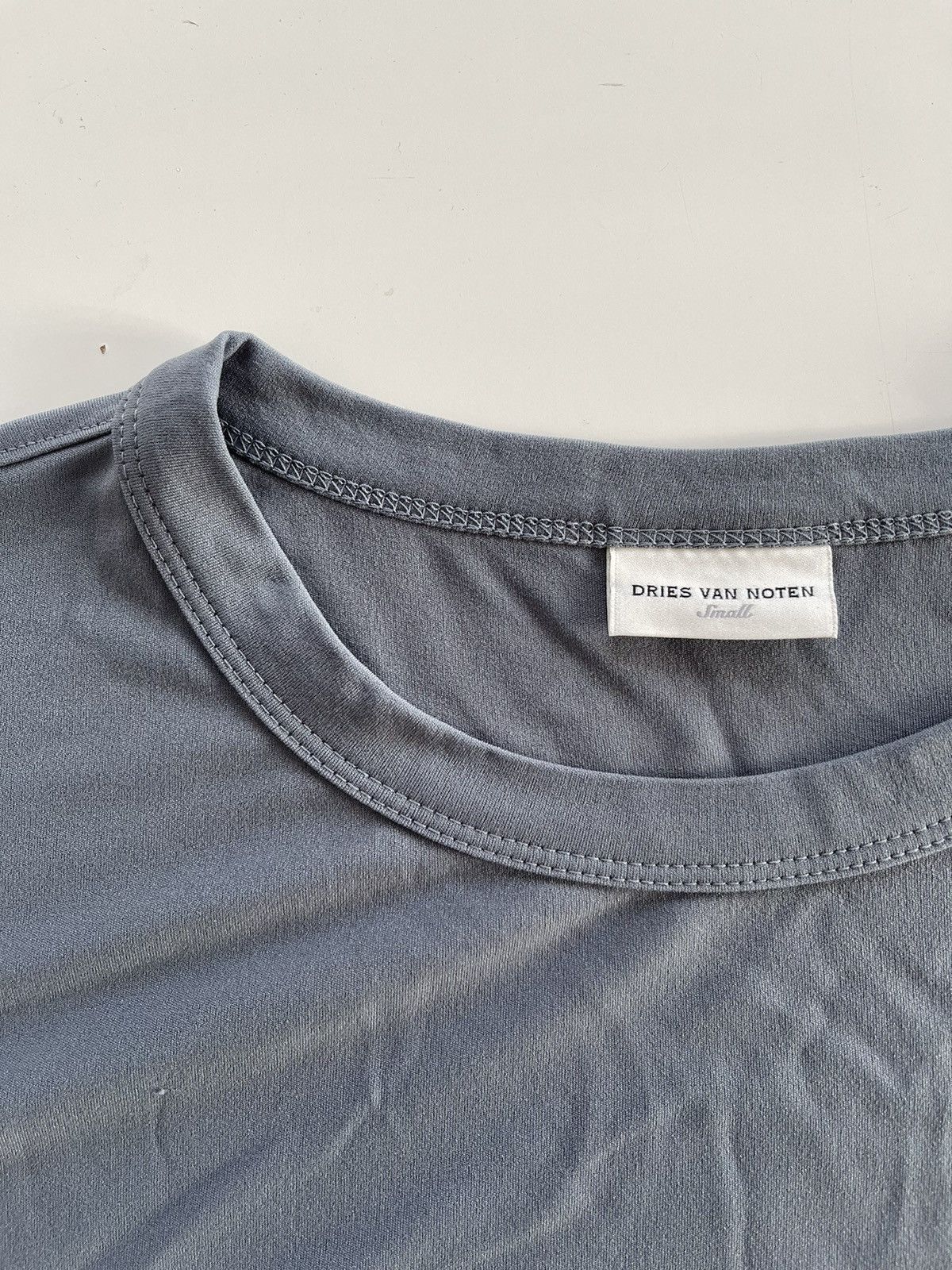 Dries Van Noten Dries Van Noten Grey Crepe Long Sleeve T-Shirt Oversized Size US S / EU 44-46 / 1 - 4 Thumbnail