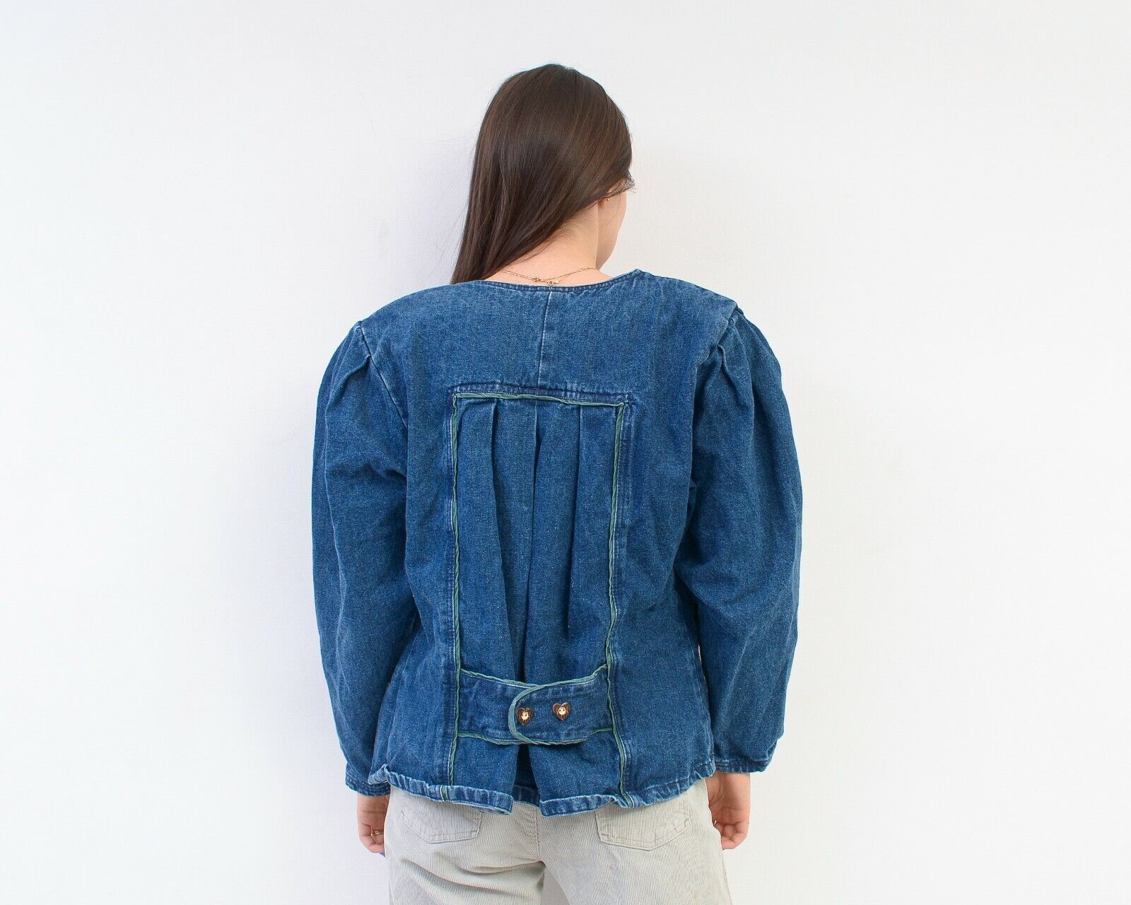 Other × Vintage Alphorn Trachten Denim Blazer Jacket Wooden Heart Buttons Size L / US 10 / IT 46 - 4 Thumbnail