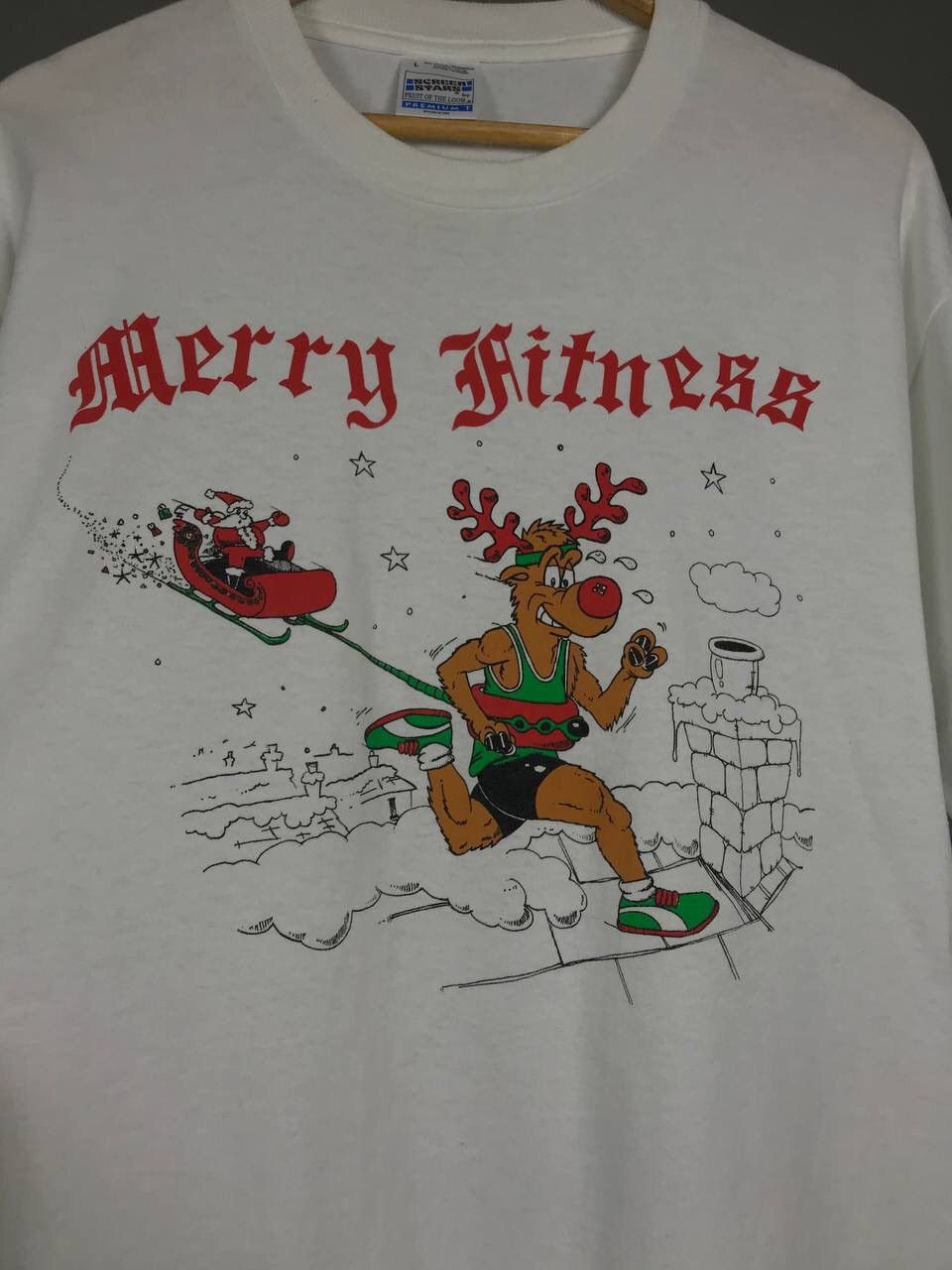 Vintage Merry Fitness American vintage streetwear tee Size US L / EU 52-54 / 3 - 3 Thumbnail