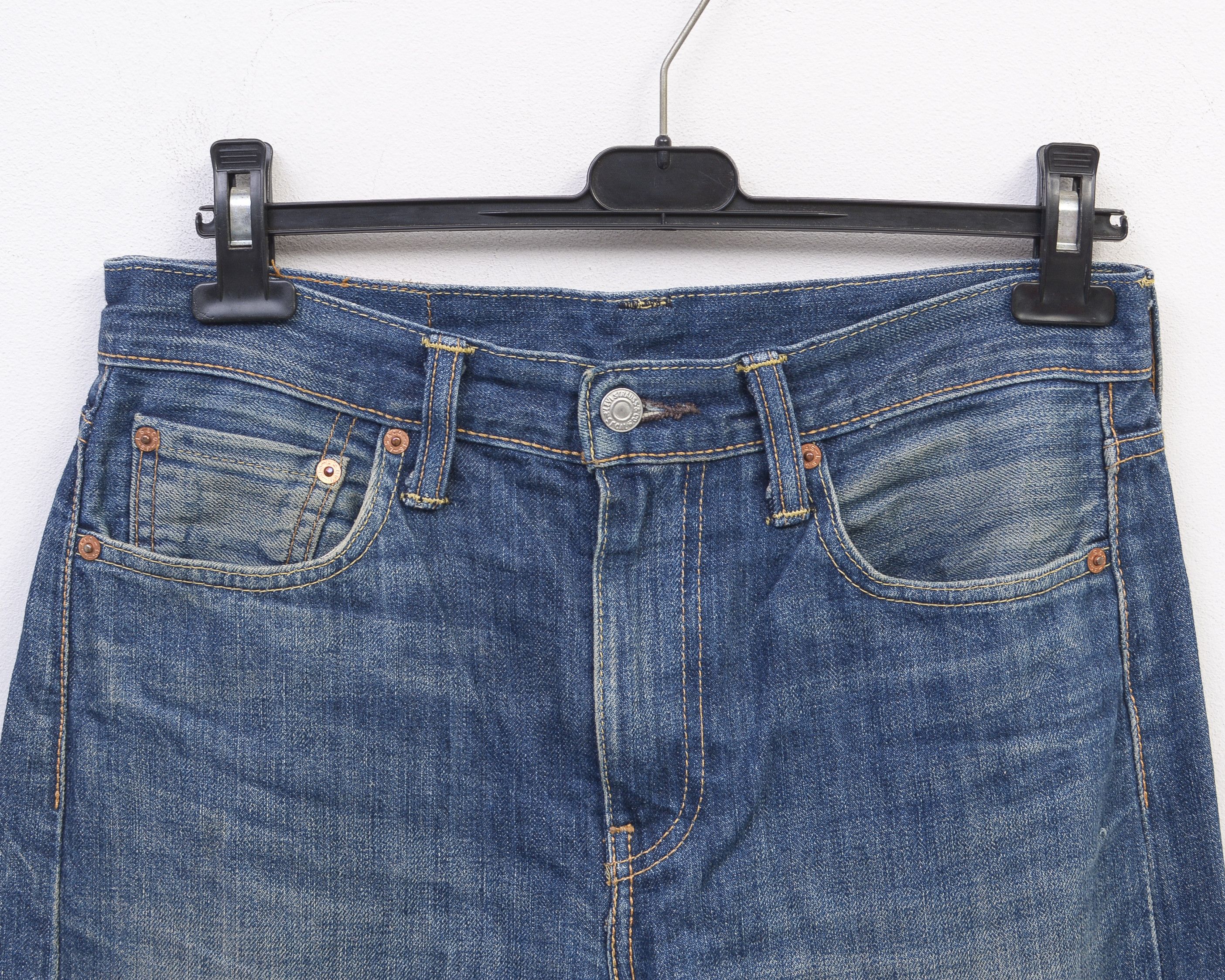 Levi's 522 W29 L34 Jeans Pants Trousers Zip Slim Tapered Blue Size US 29 - 2 Thumbnail
