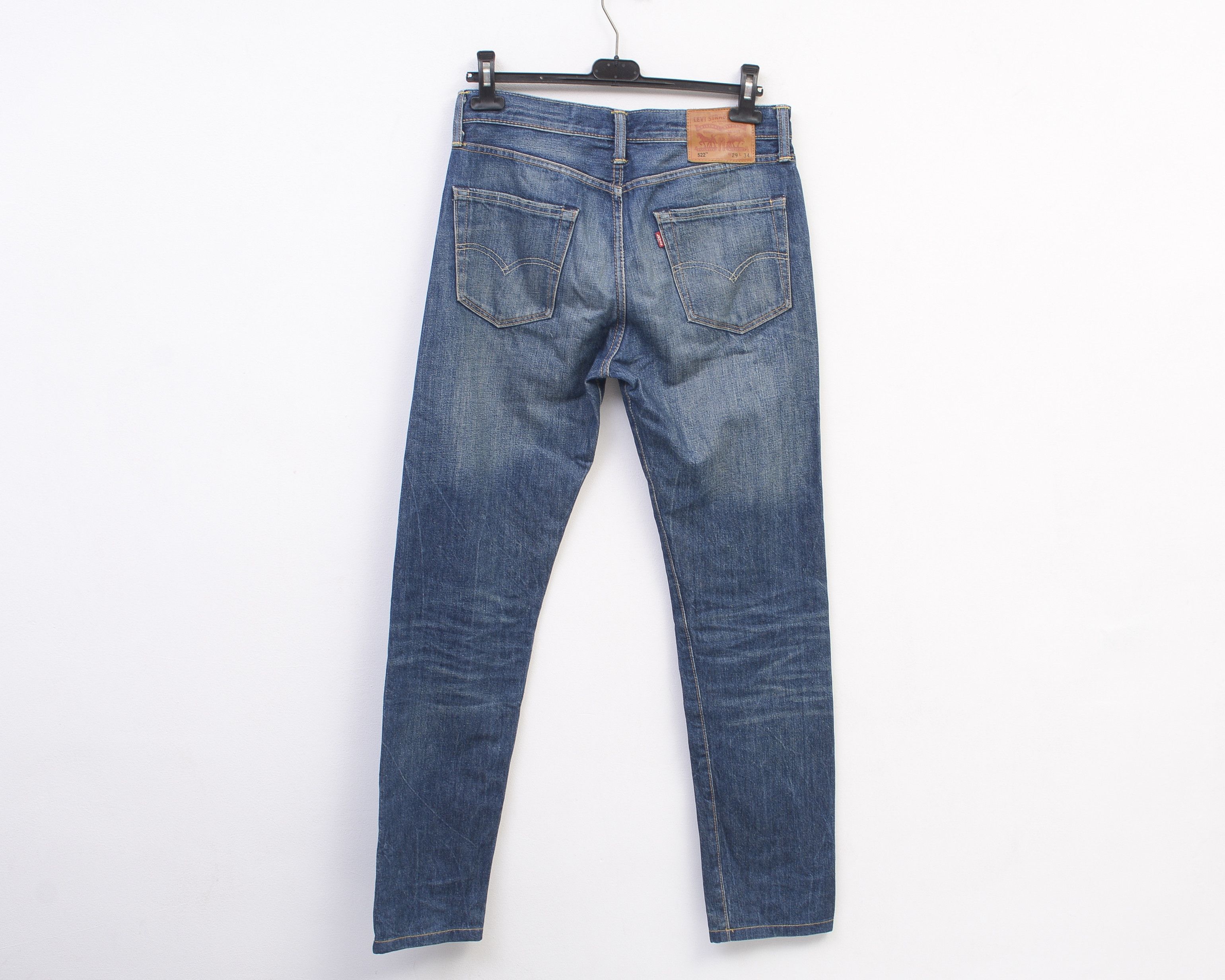 Levi's 522 W29 L34 Jeans Pants Trousers Zip Slim Tapered Blue Size US 29 - 3 Thumbnail