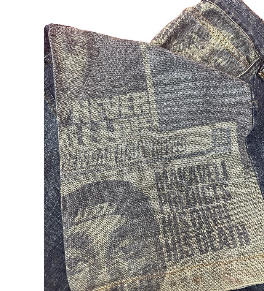 Makaveli Tupac Tabloid Predicts His Own Death & Pocket Lyric Jeans Size US 32 / EU 48 - 4 Thumbnail