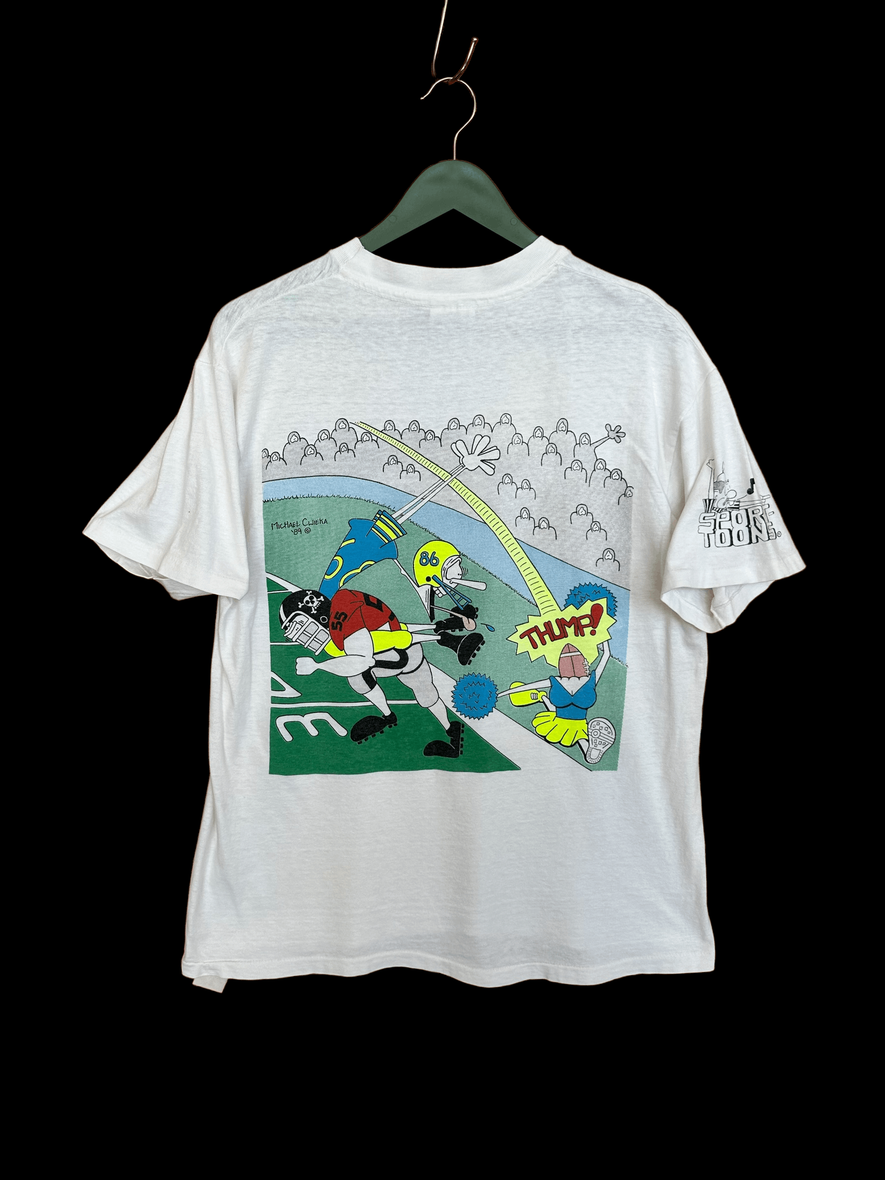 Vintage Vintage 80s Sport-Toons By Michael Cwieka 1989 Art T-Shirt Size US M / EU 48-50 / 2 - 1 Thumbnail