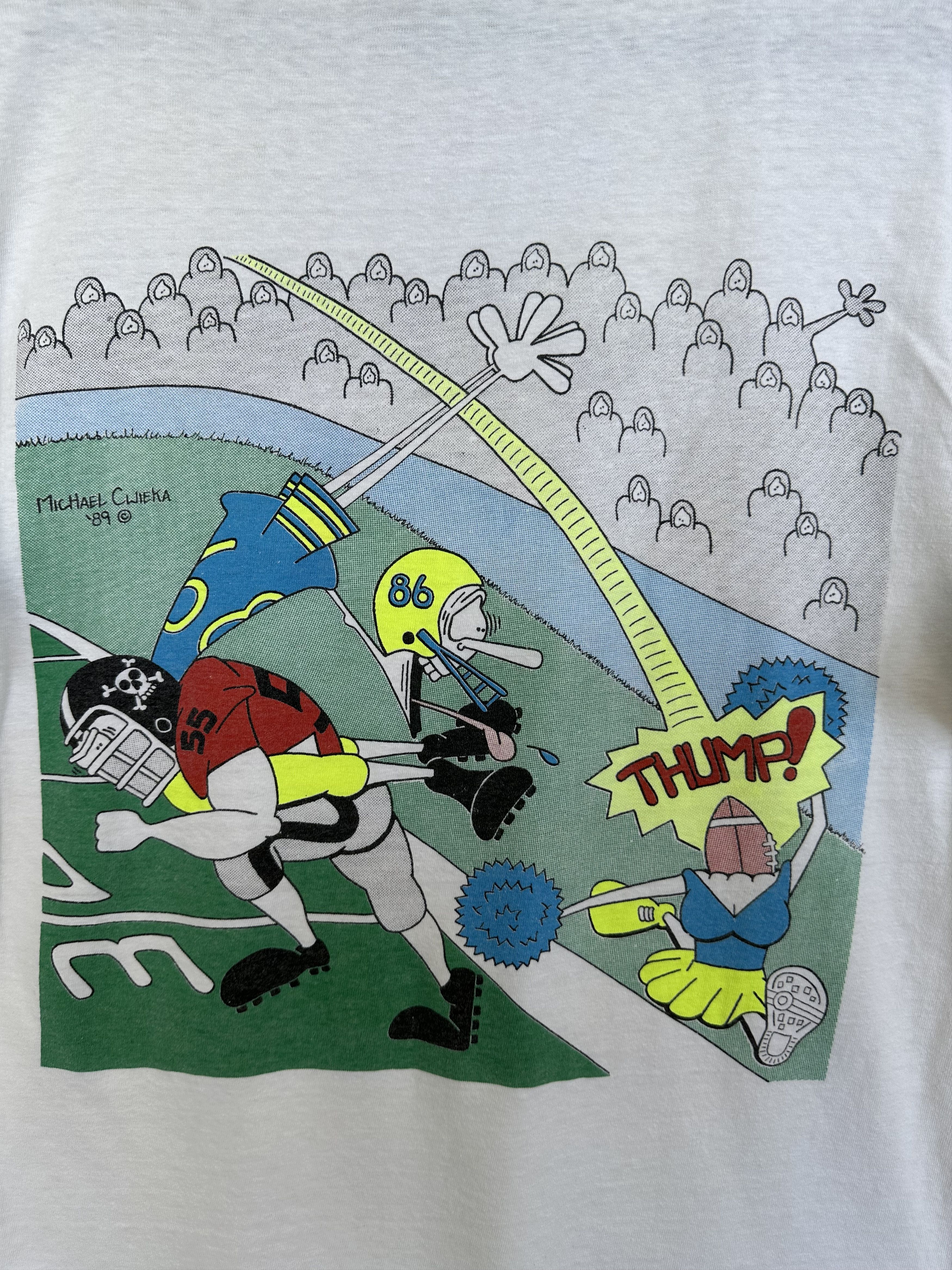 Vintage Vintage 80s Sport-Toons By Michael Cwieka 1989 Art T-Shirt Size US M / EU 48-50 / 2 - 3 Thumbnail